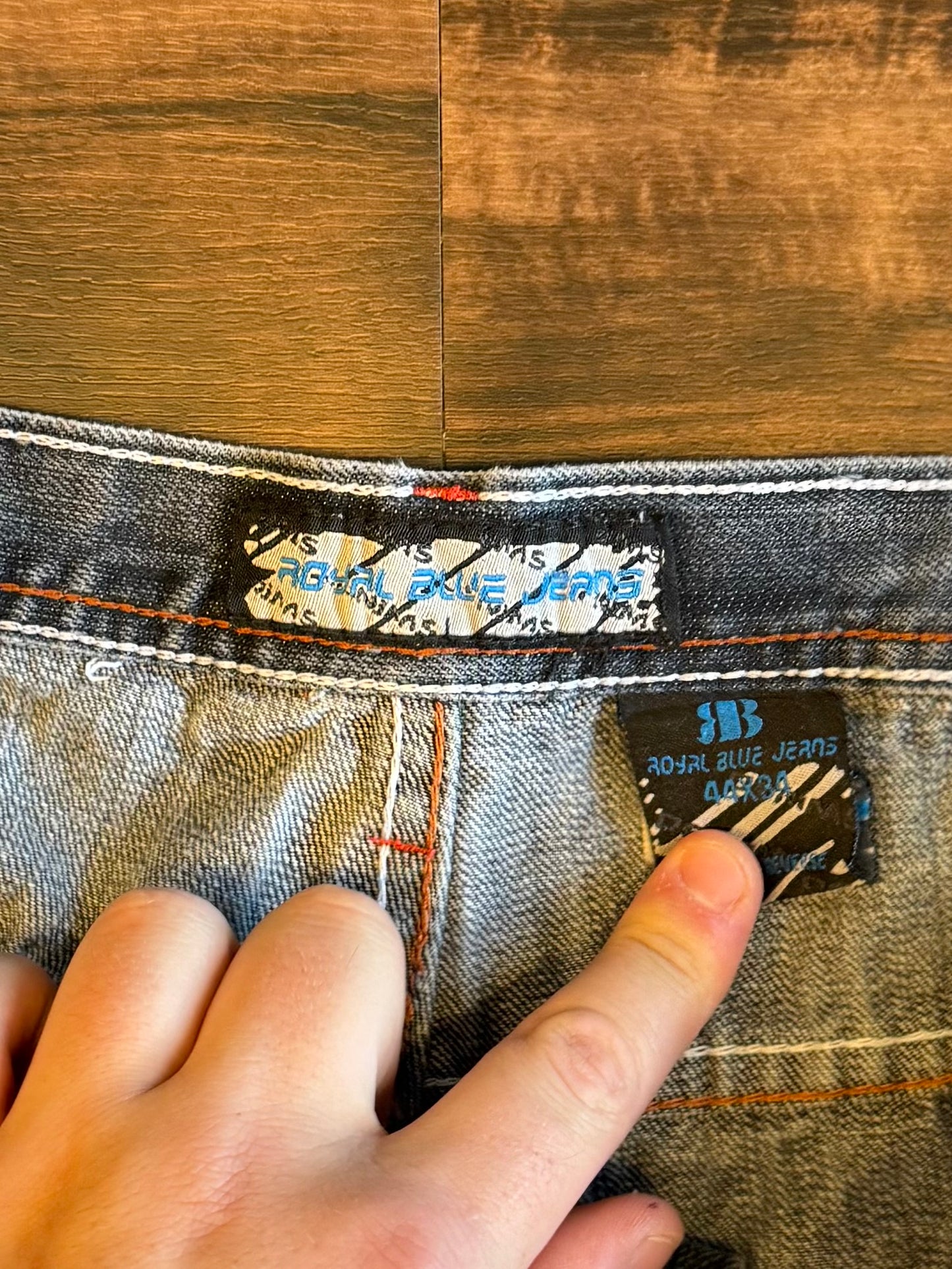 Vintage Royal Blue Jeans Baggy Streetwear Denim Jean Shorts- 42