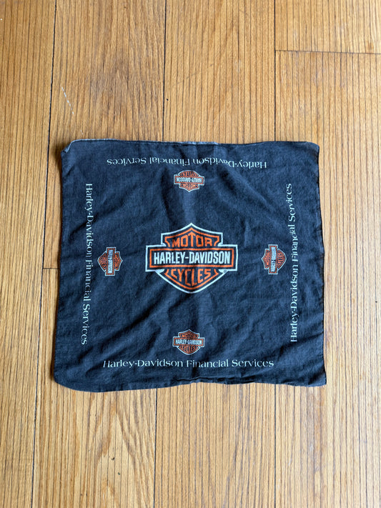 Vintage Harley Davidson Motorcycles Financial Services Black Logo Bandana