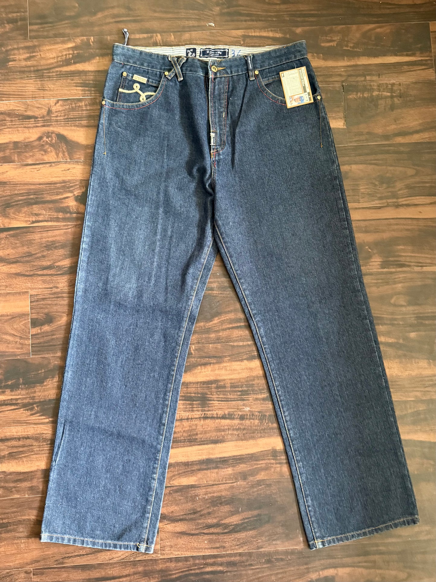 Vintage LRG Skatewear Embroidered Dark Wash Jeans- 36x33