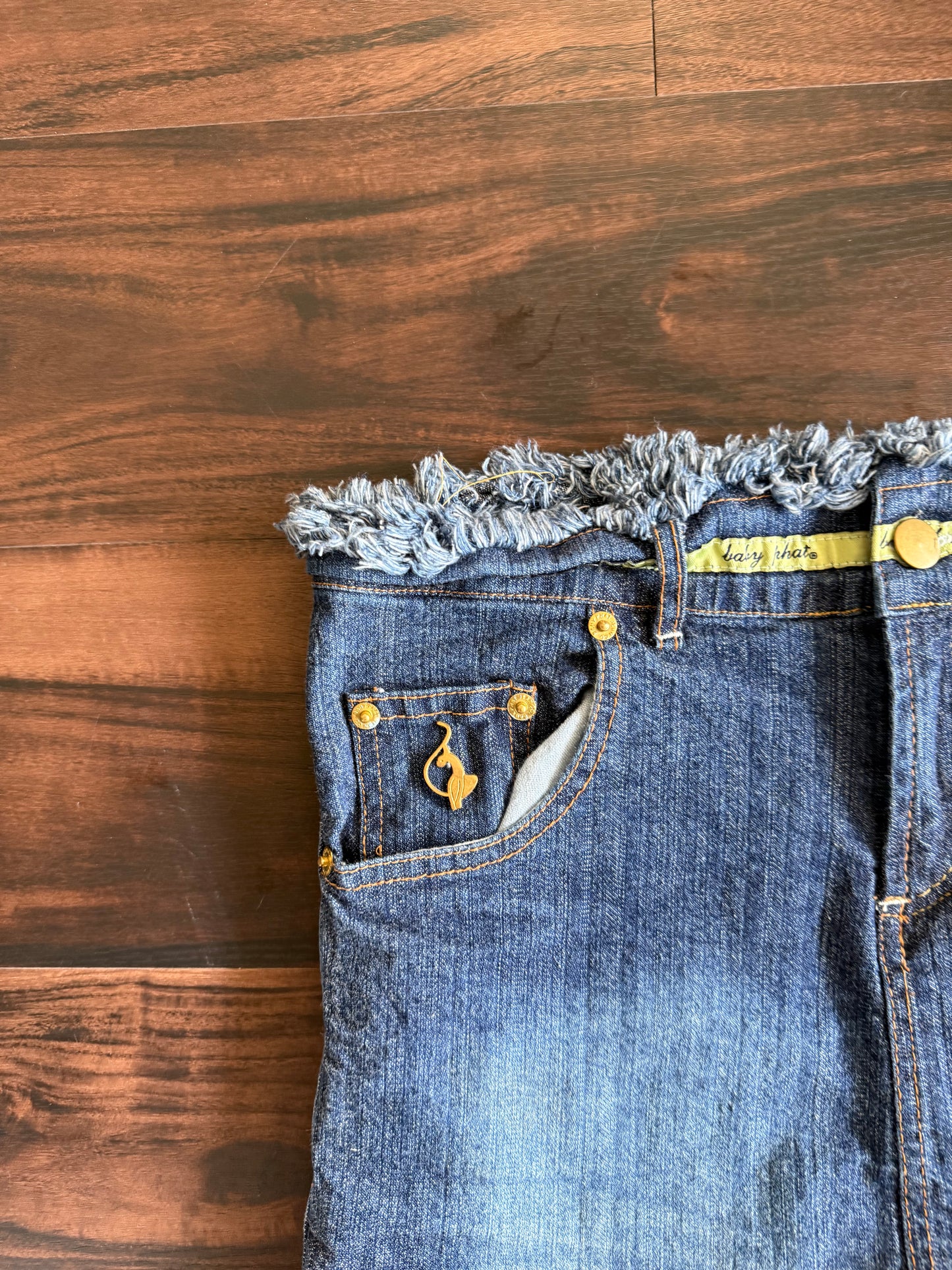 Vintage Y2K Phat Farm Ruffled Denim Skirt- 31