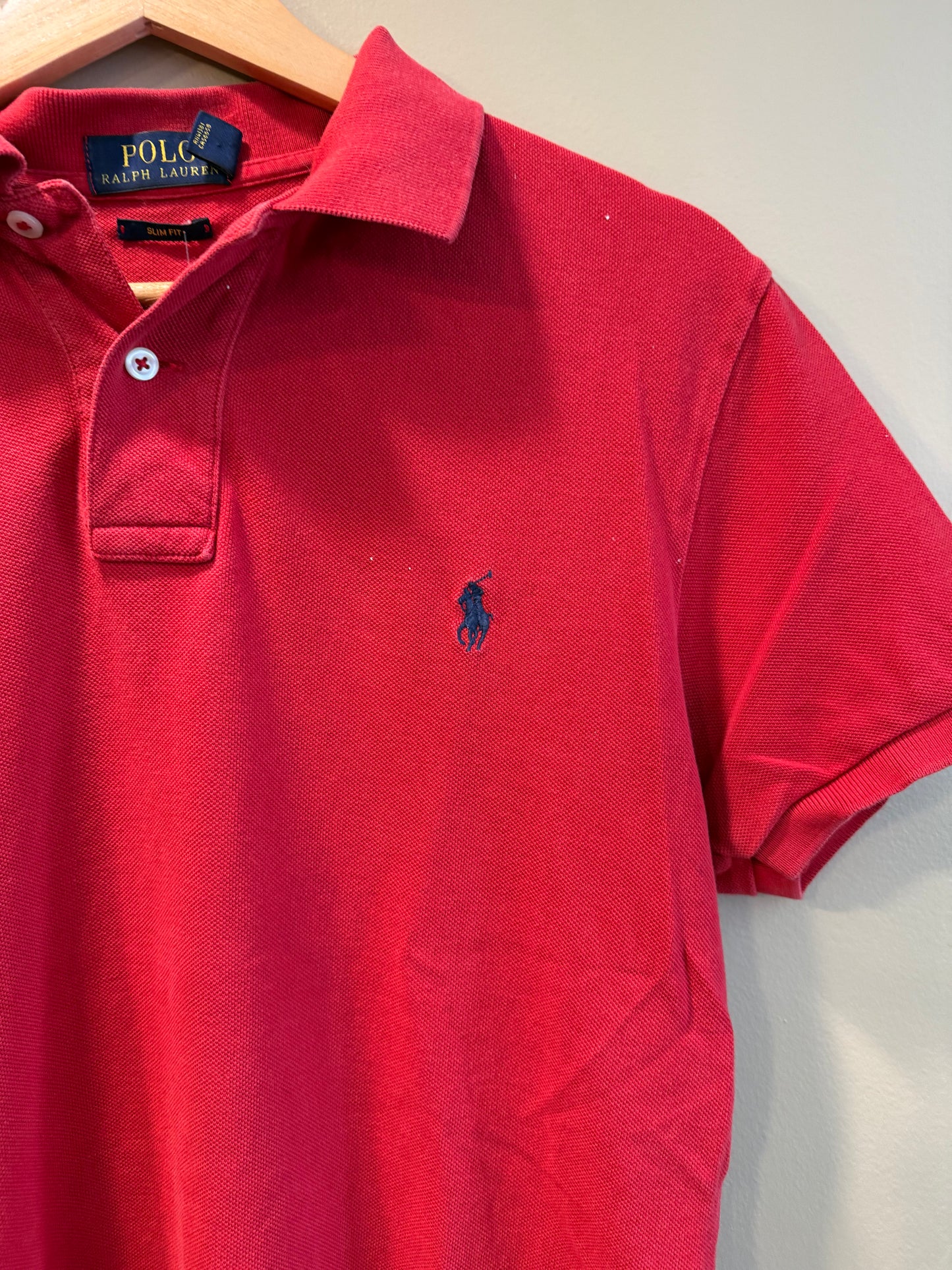 Vintage Polo Ralph Lauren Red Skinny Fit Polo Shirt- M