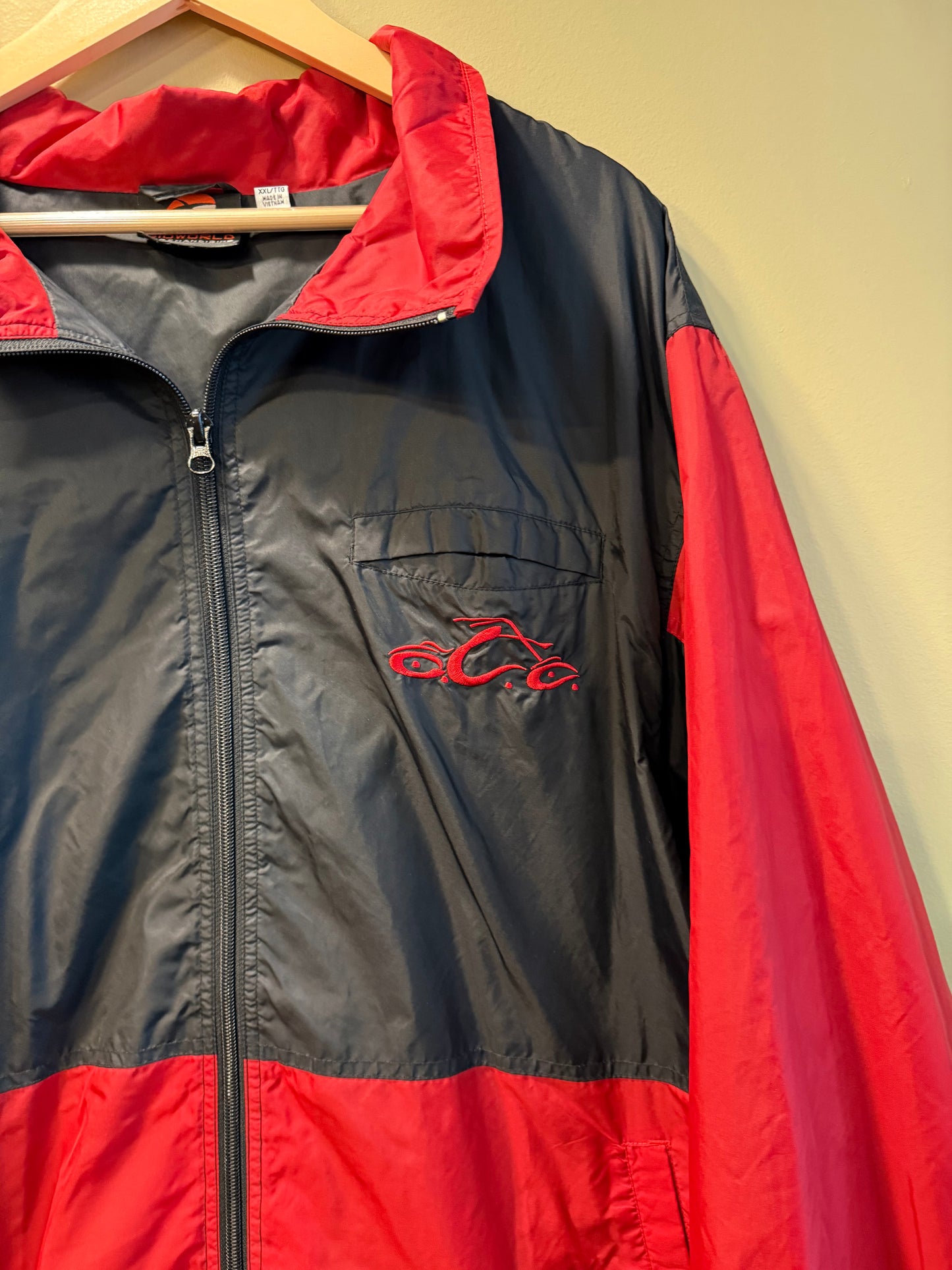 Vintage Orange County Choppers Black & Red Windbreaker Jacket- XXL
