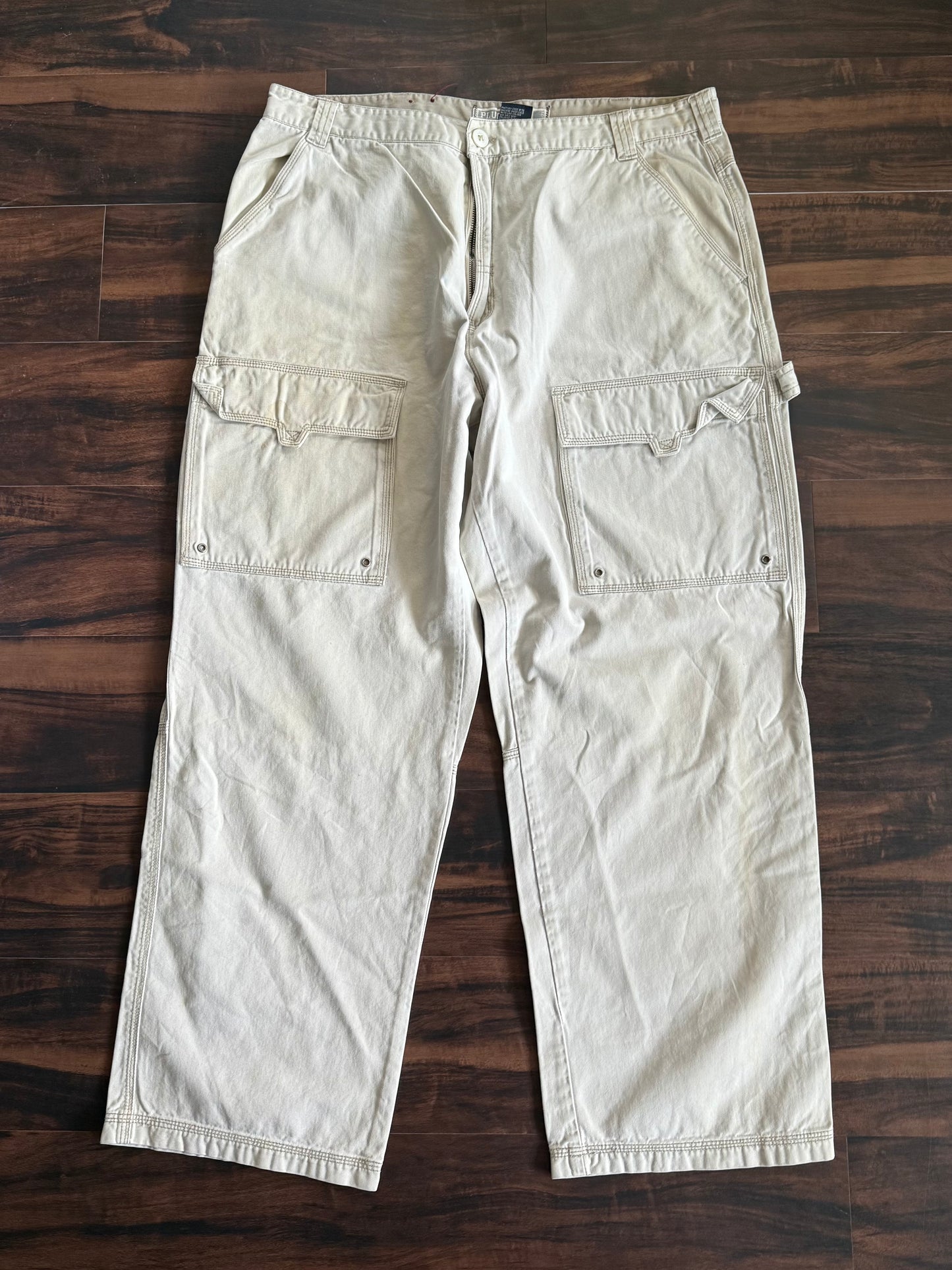 Vintage Plugg Y2K Off White Streetwear Carpenter Pants- 36x30