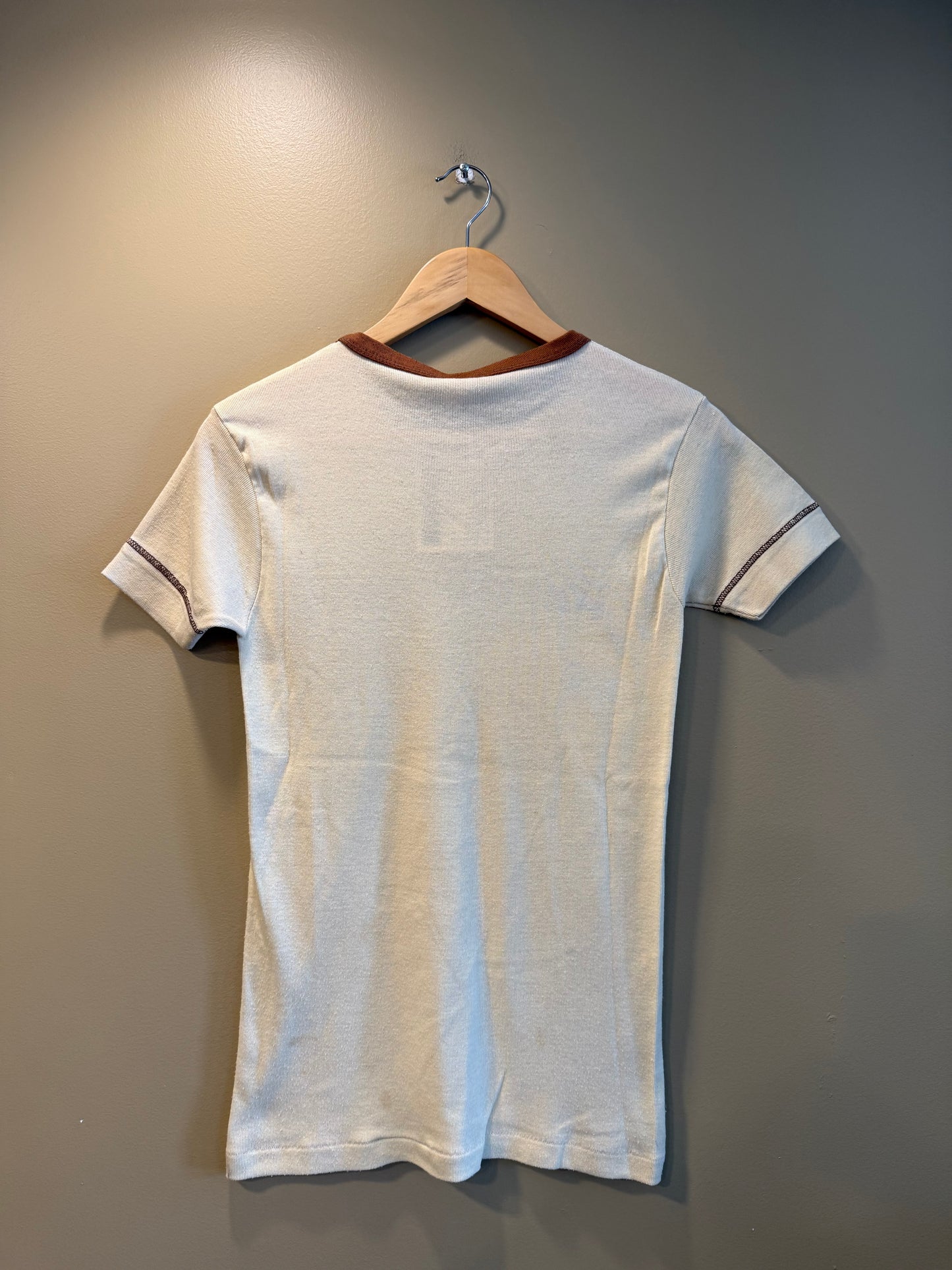 Vintage 70s San Francisco Tan Ringer T-Shirt- XS/S