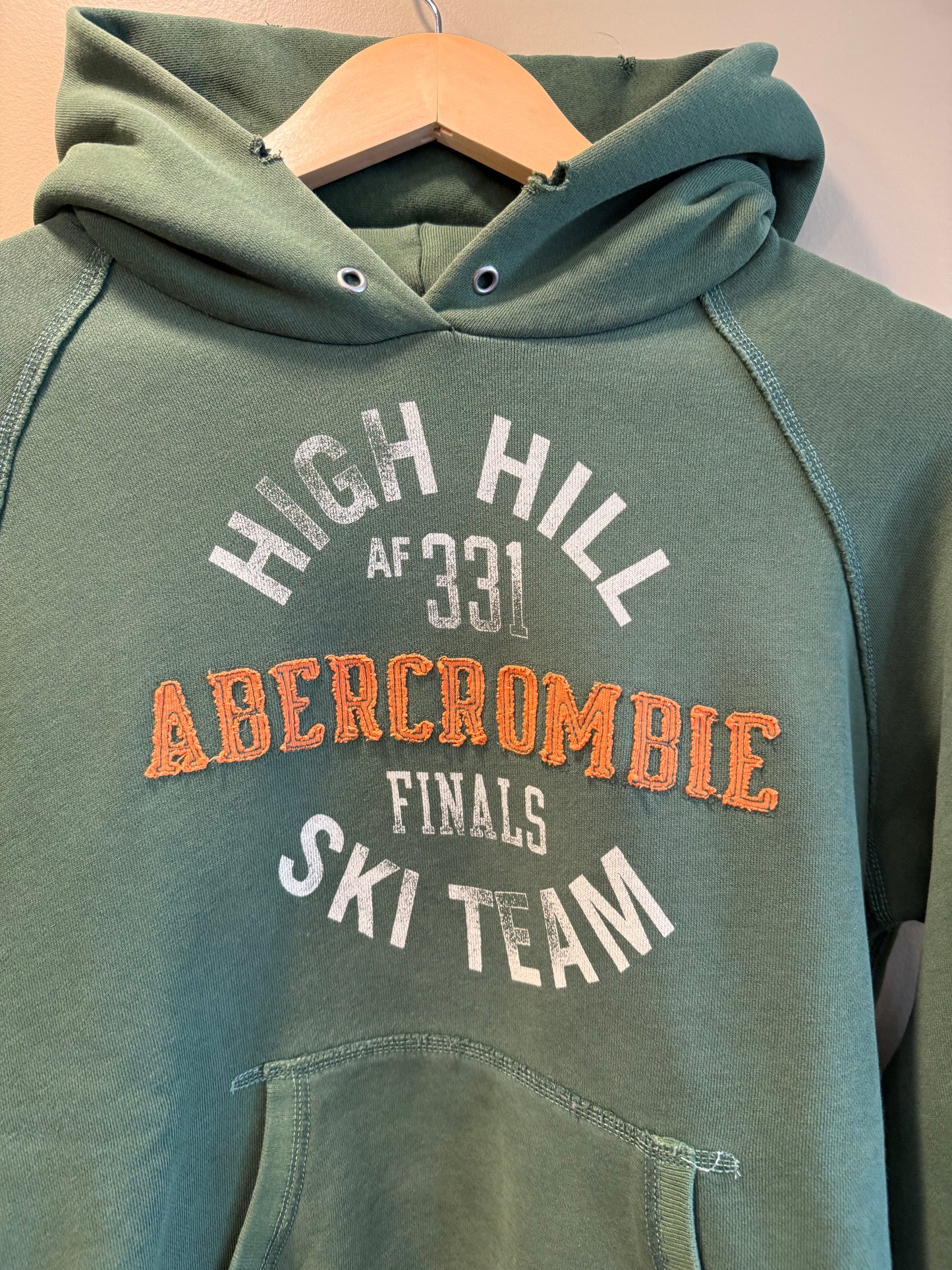 Vintage Y2K Abercrombie & Fitch Ski Team Green Hoodie Sweatshirt- S/M