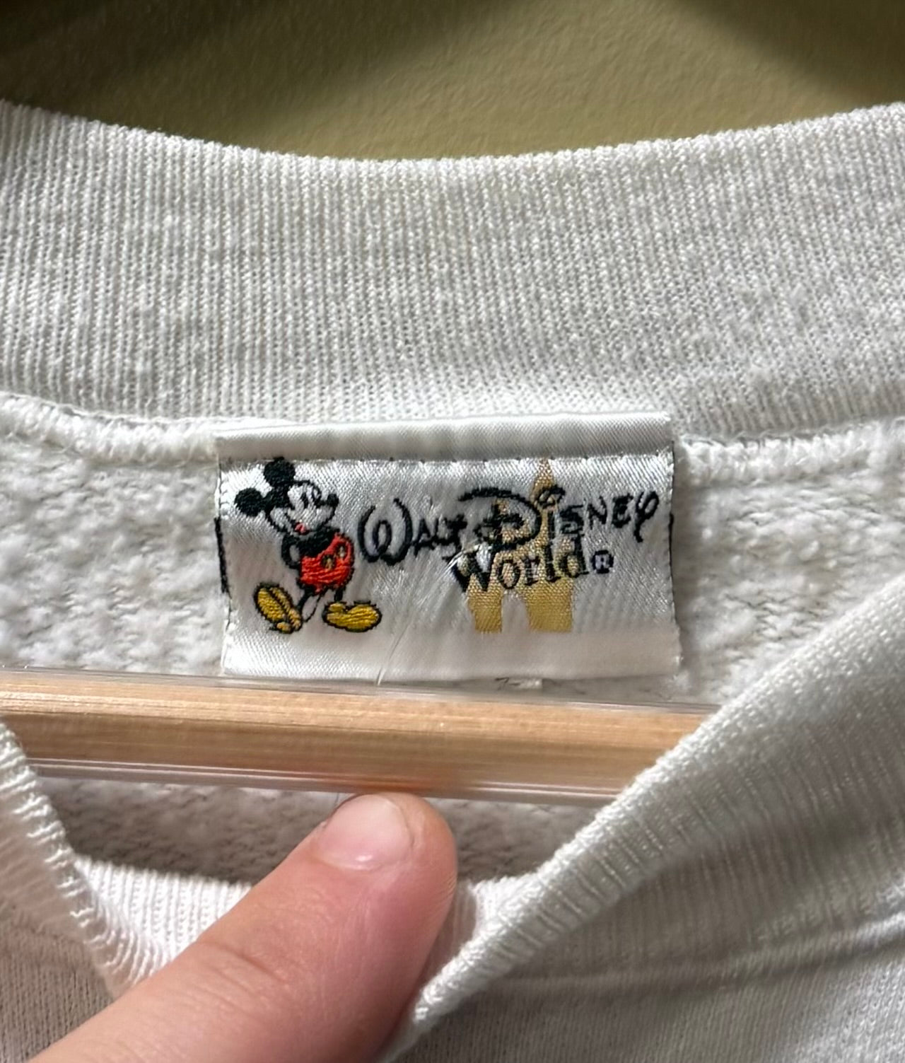 Vintage Walt Disney World Mickey Mouse Rainbow Embroidered Sweatshirt- L