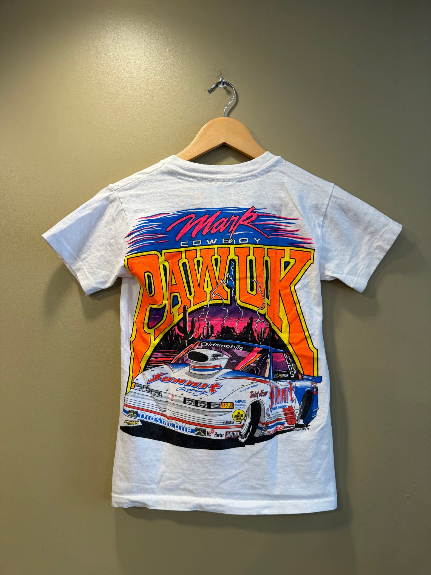 Vintage Mark Pawuk Cowboy Racing Baby Tee T-Shirt- S