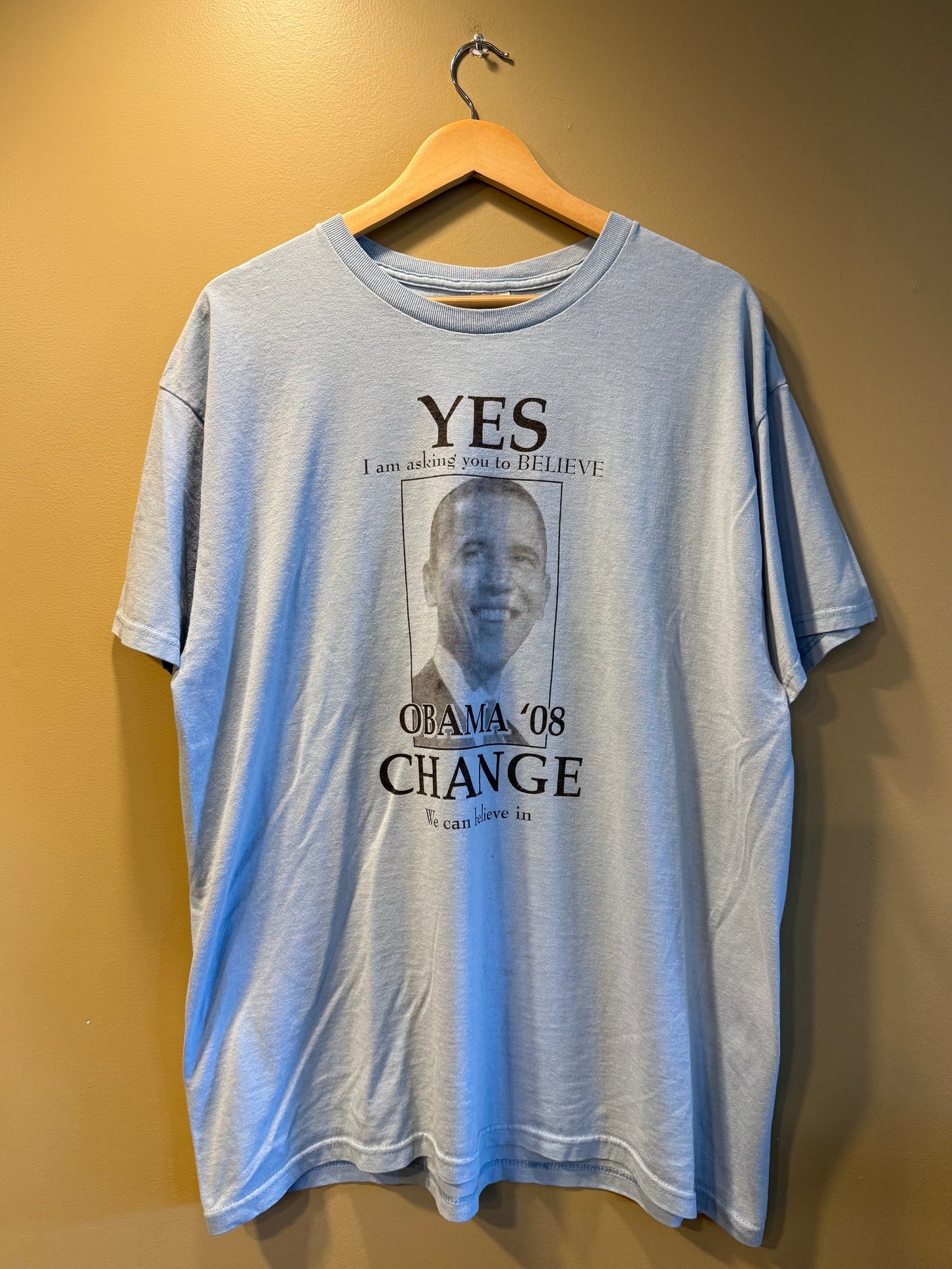 Vintage Barack Obama ‘08 Change Light Blue T-Shirt- XL