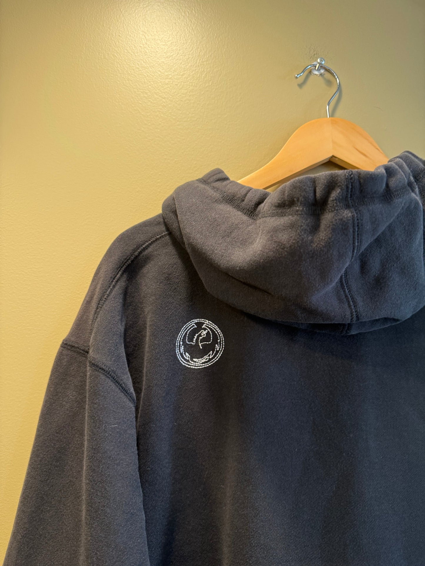 Vintage Y2K Dragon Thermal Lined Zip-Up Hoodie Sweatshirt- M