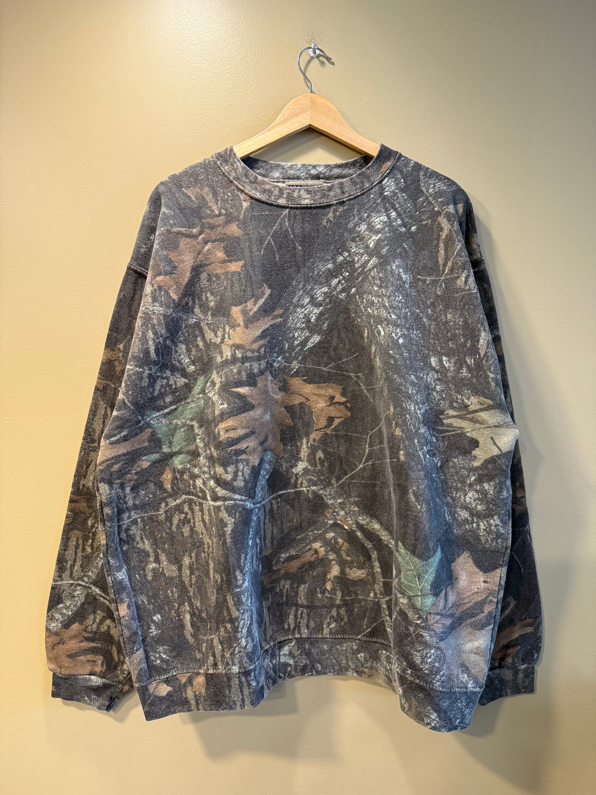 Vintage Jerzees Outdoors Mossy Oak Tree Camo Crewneck Sweatshirt- XL