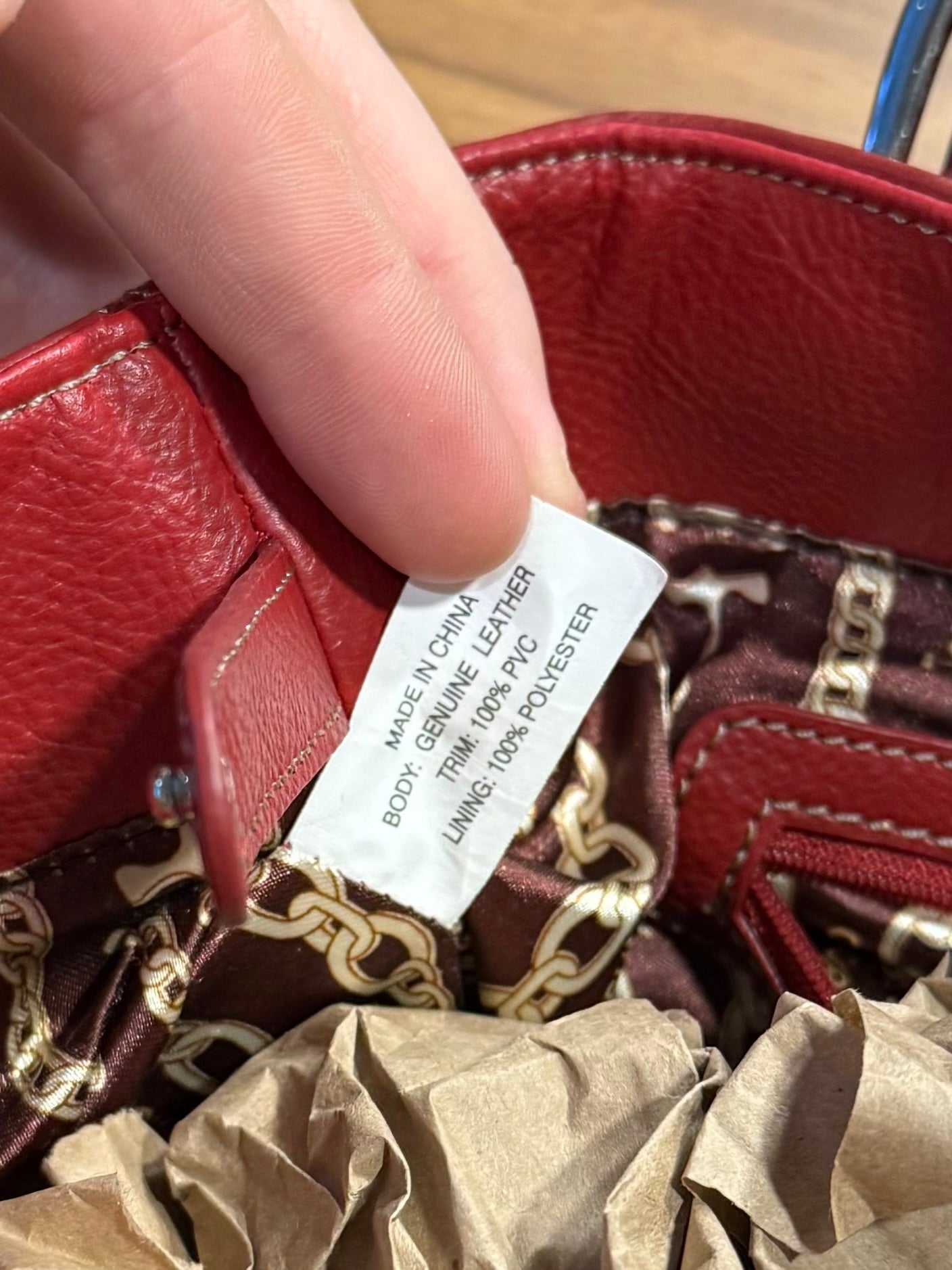 Vintage Red Genuine Leather Small Clasp Purse