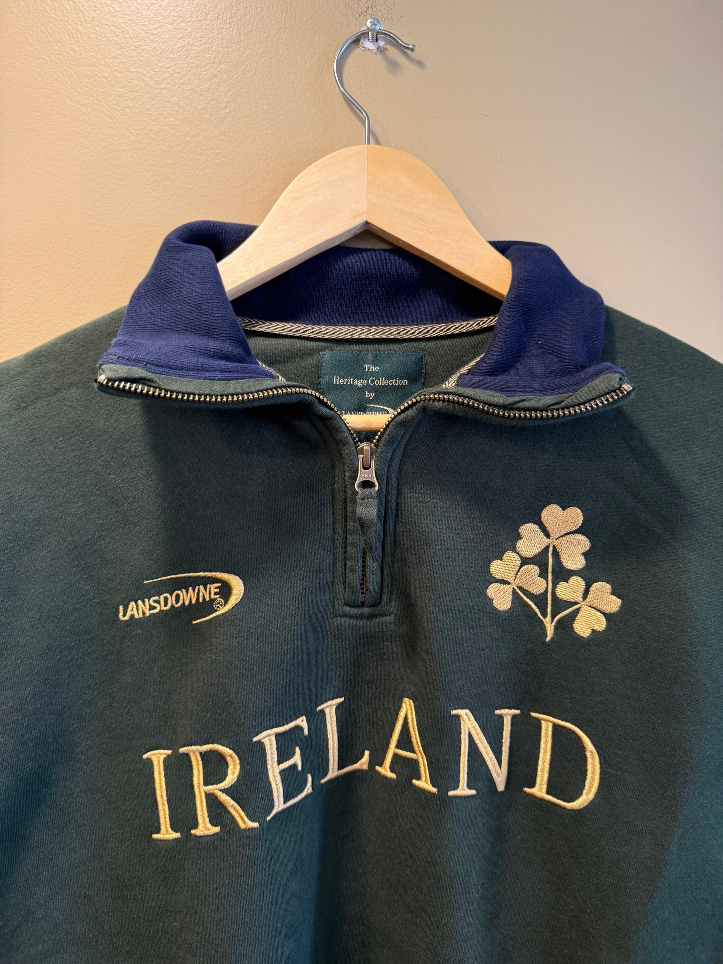 Vintage Ireland Green Quarter-Zip Sweatshirt- XL