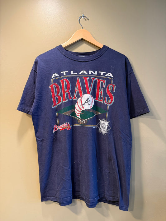 Vintage Atlanta Braves Navy Blue MLB T-Shirt- L/XL