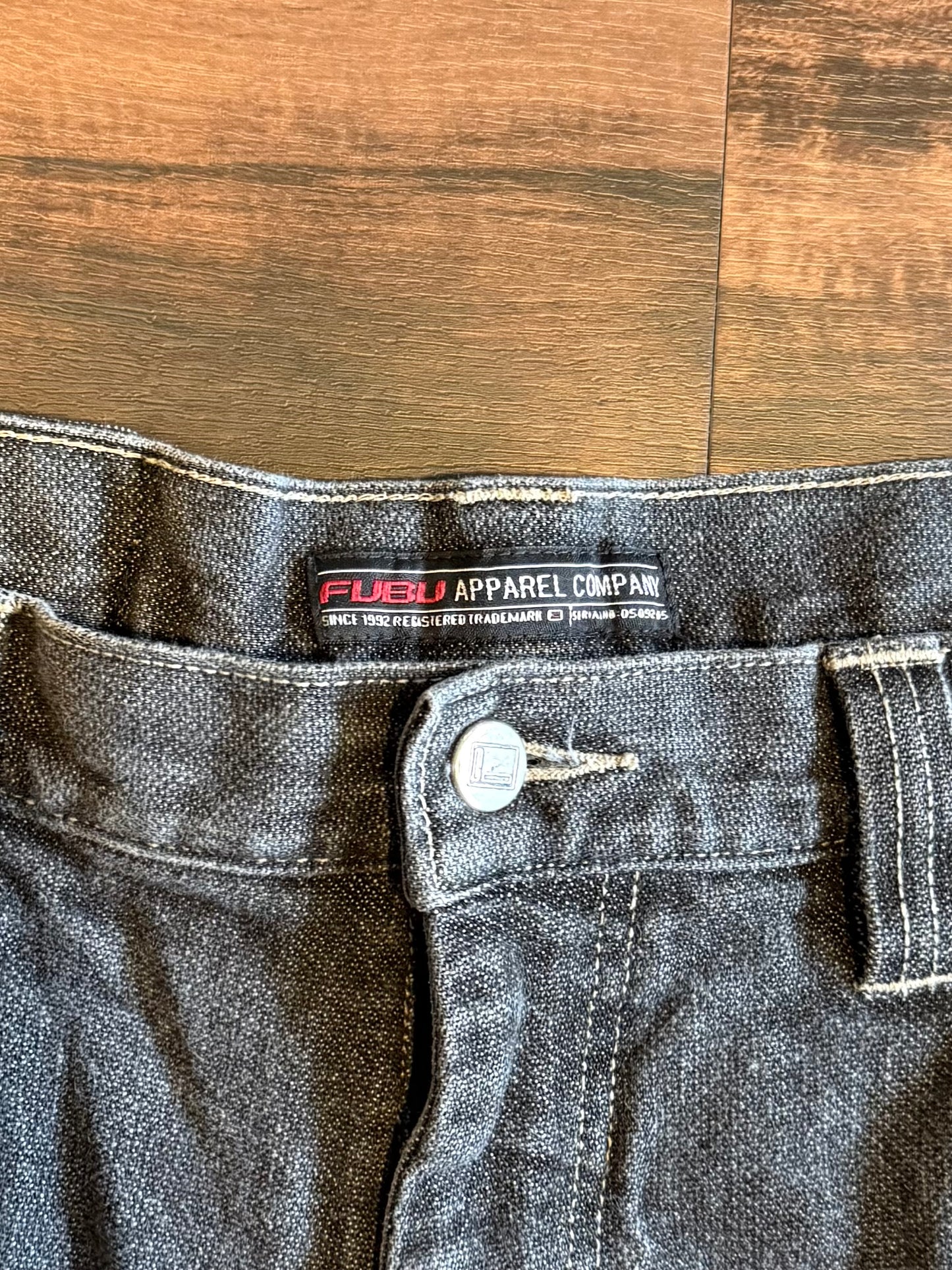 Vintage Fubu Black Denim Carpenter Jean Shorts- 36