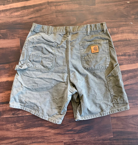 Vintage Carhartt Green Canvas Carpenter Shorts- 37