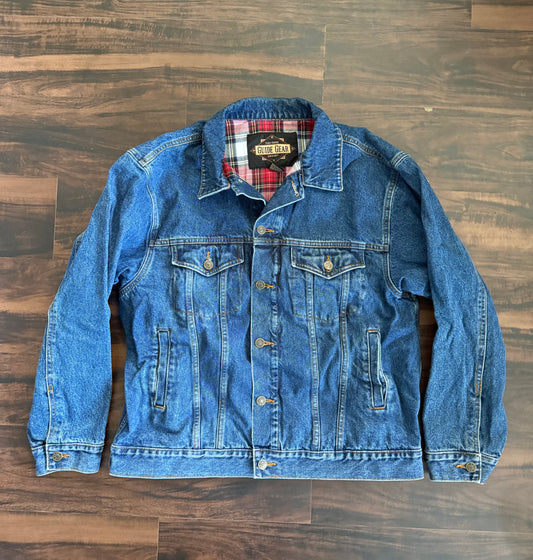 Vintage Guide Gear Flannel Lined Denim Trucker Jacket- S