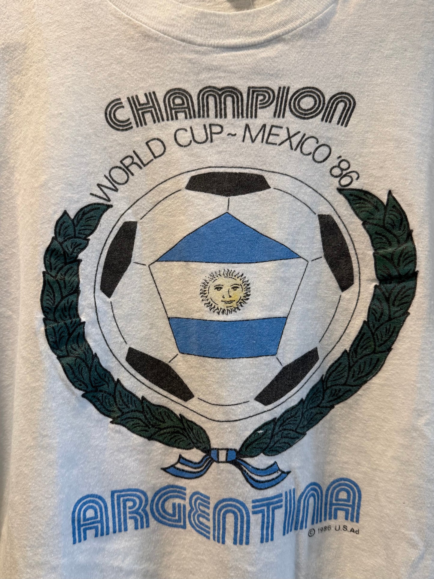 Vintage Argentina World Cup 86 Champion Hand Of God T-Shirt- M