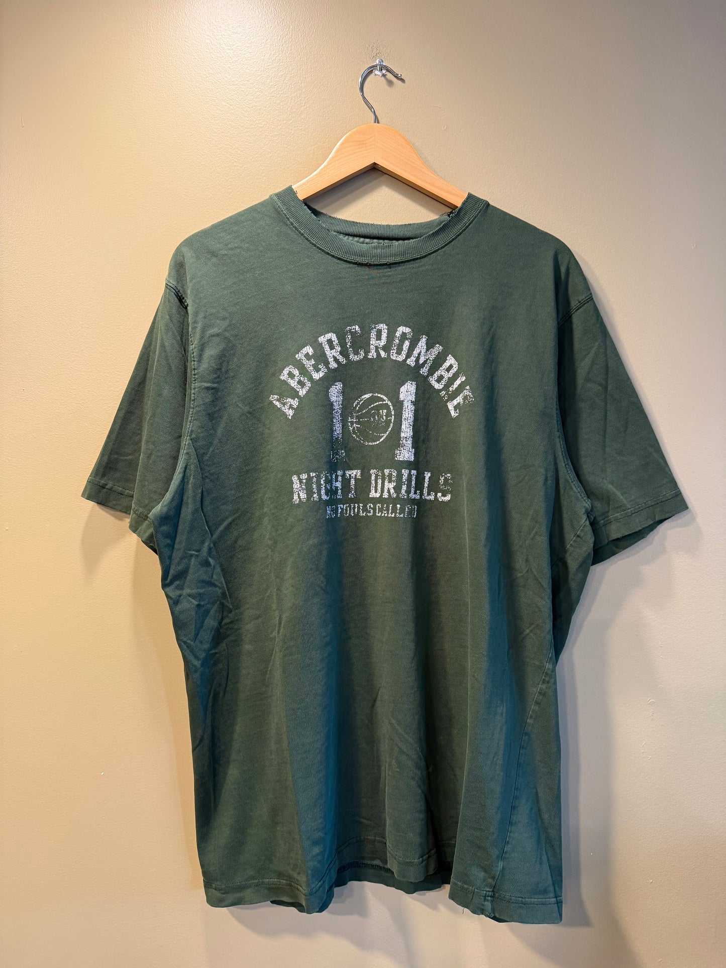 Vintage Abercrombie & Fitch Night Drills Basketball T-Shirt- XL