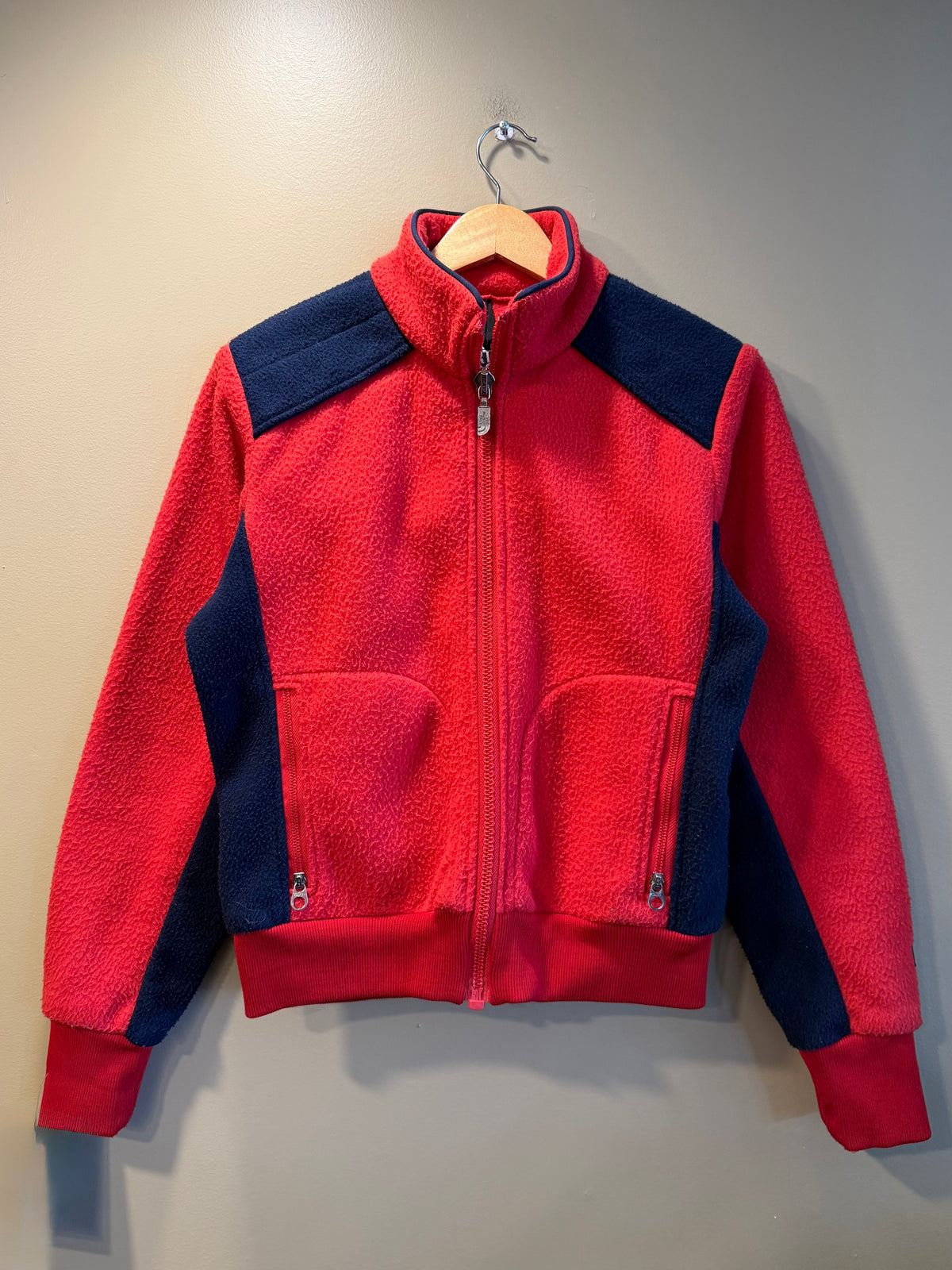 Vintage The North Face Red Zip-Up Fleece Jacket- S