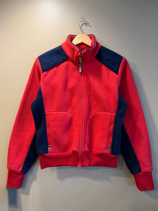 Vintage The North Face Red Zip-Up Fleece Jacket- S