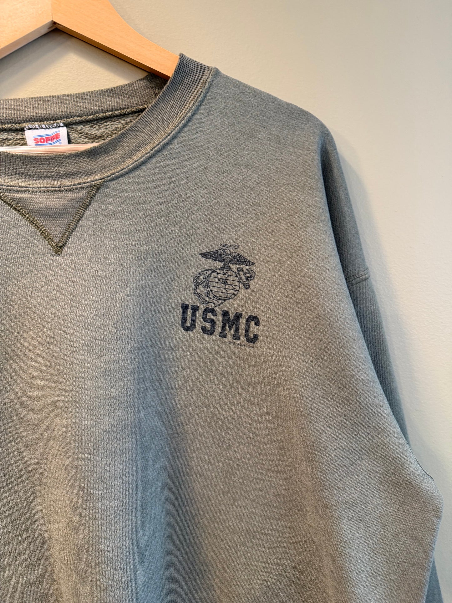 Vintage USMC Green Boxy Crewneck- XL