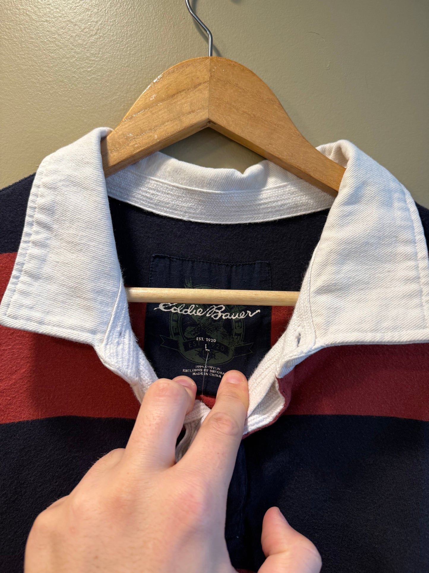 Vintage Eddie Bauer Striped Rugby Shirt- L