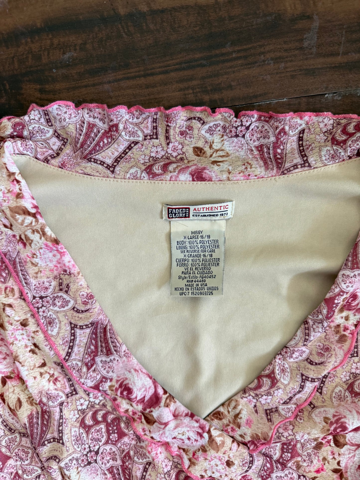 Vintage Floral Textured Dress- XL