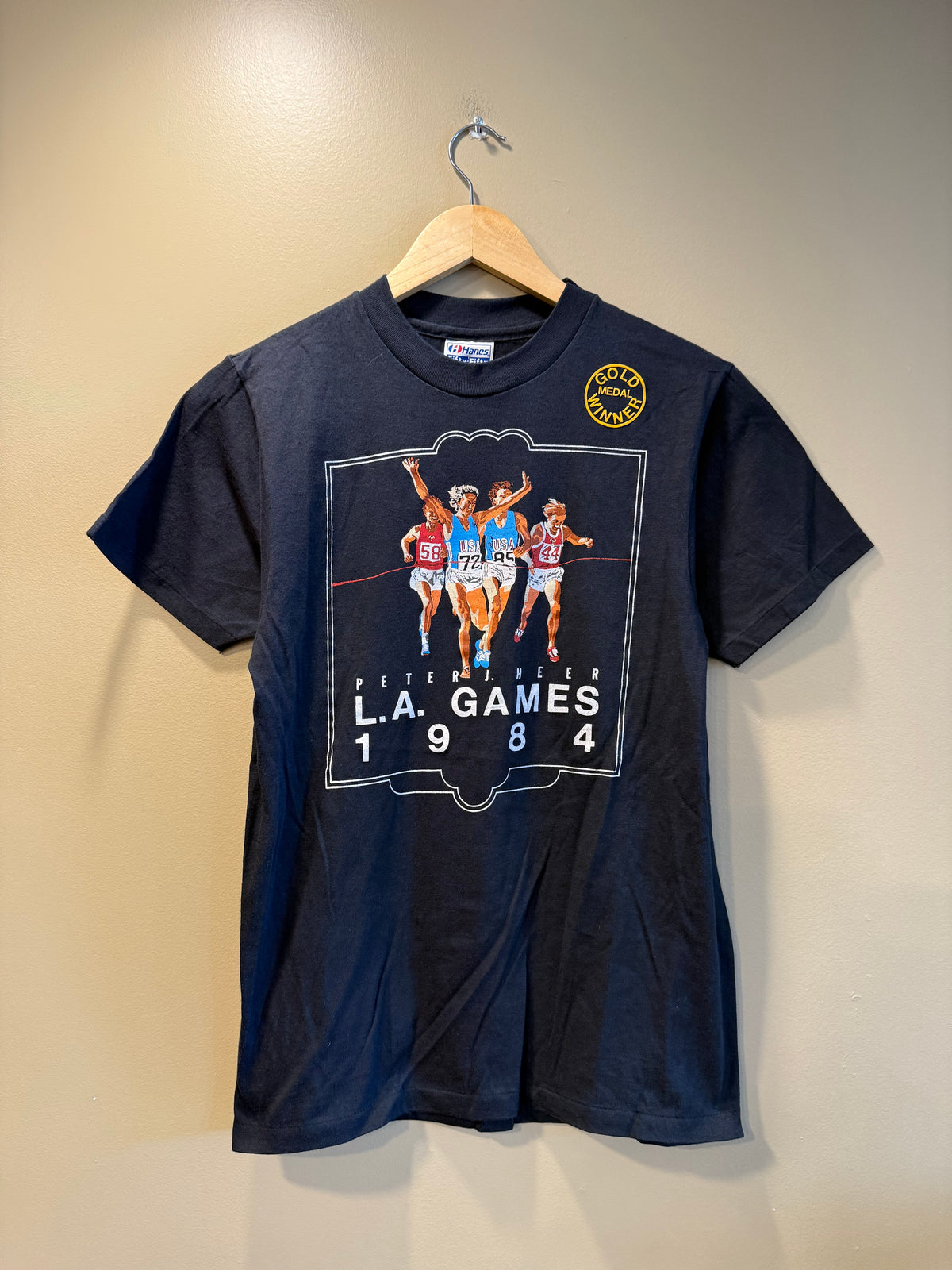 Vintage 1984 Los Angeles Olympics Distance Running T-Shirt- S