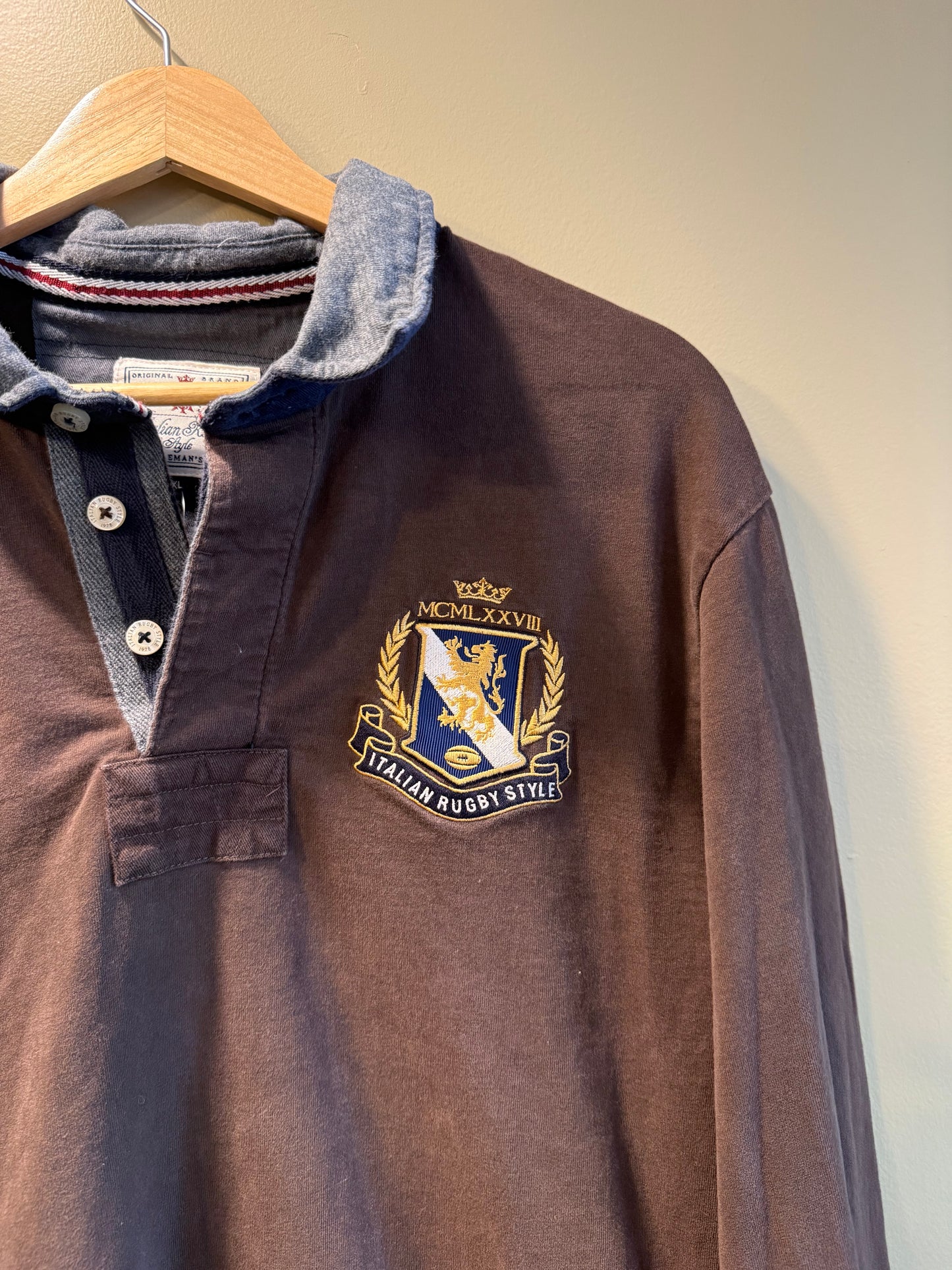 Vintage Brown Italian Rugby Shirt- L