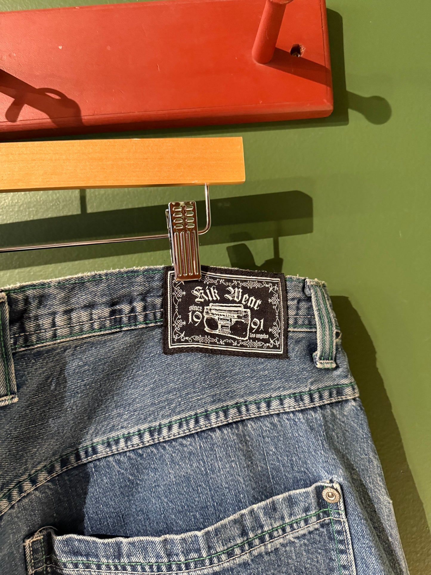 Vintage Kikwear Baggy Skate Streetwear Denim Jeans- 37x32