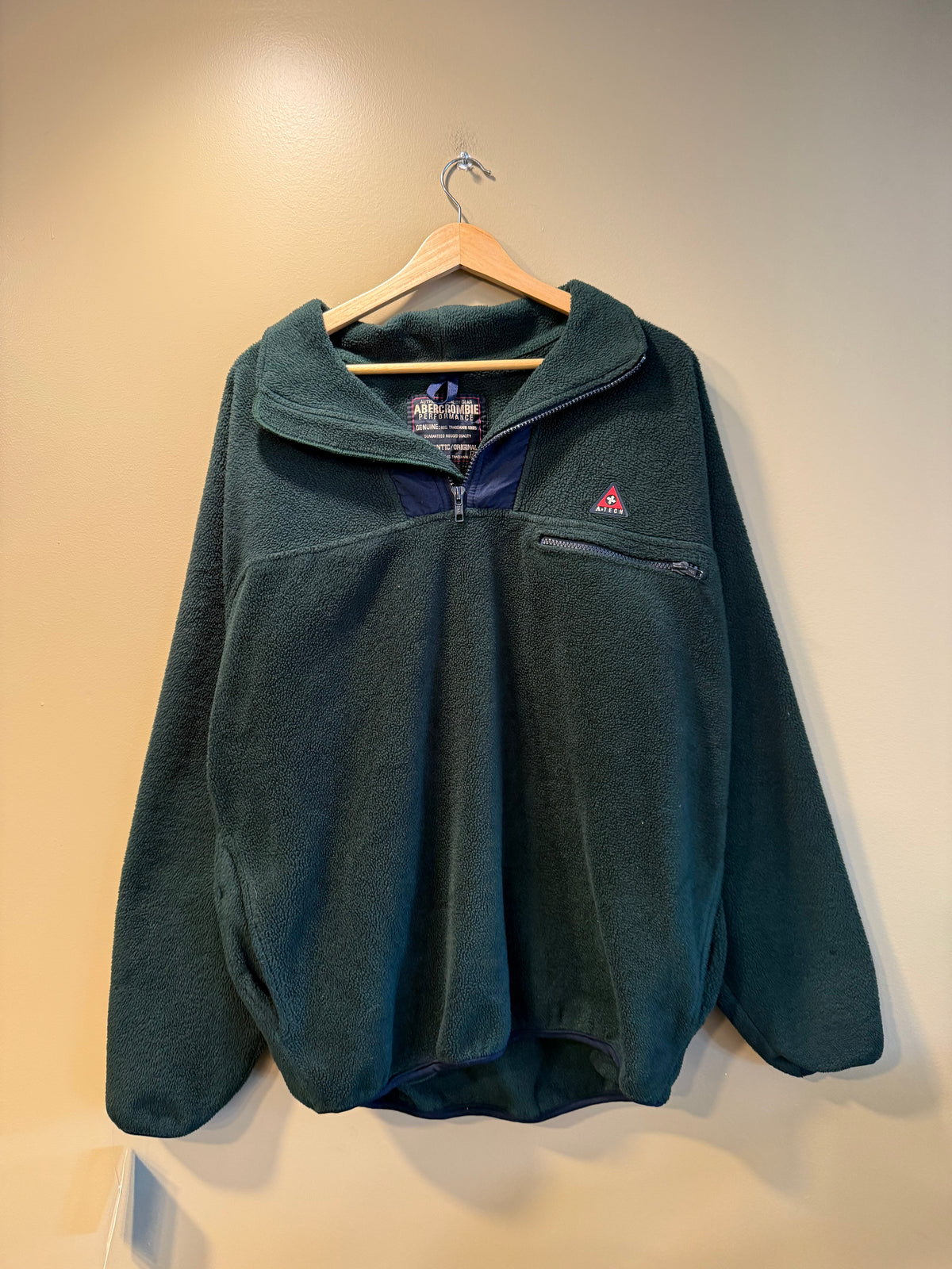 Vintage Abercrombie & Fitch Forest Green Fleece Jacket- XL