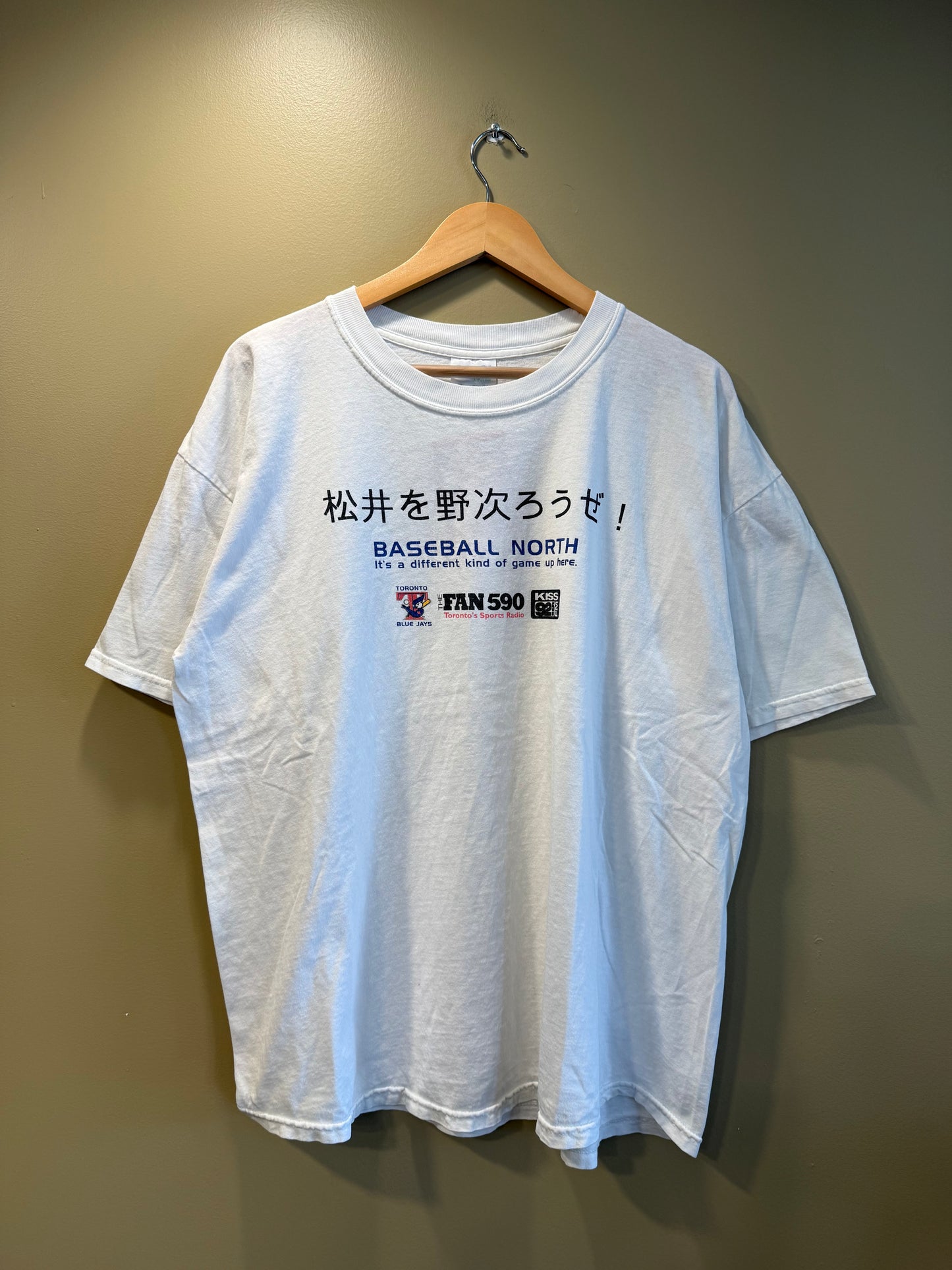 Vintage Toronto Blue Jays Japanese Hideki Matsui Heckling T-Shirt- XL