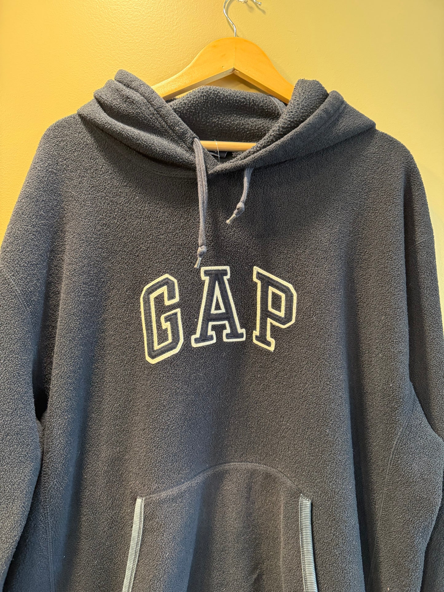 Vintage Gap Black Fleece Hoodie Sweatshirt- XL