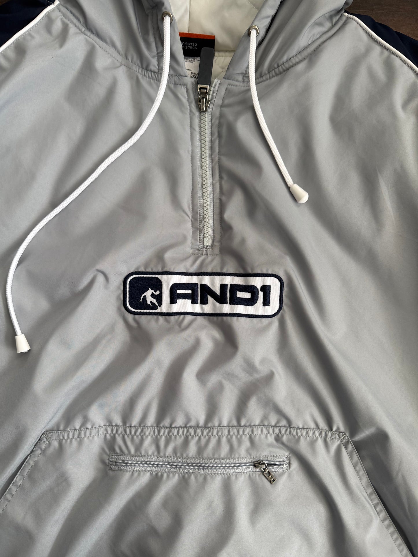 Vintage And 1 Gray Basketball Puffer Jacket- XXL