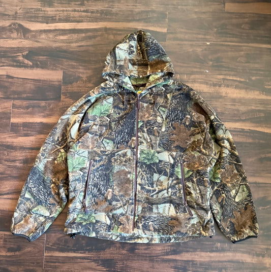 Vintage Cabela’s Fleece Camouflage Zip-Up Hoodie Sweatshirt- XL