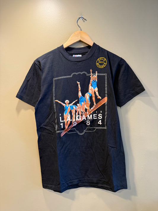 Vintage 1984 Los Angeles Olympics Gymnastics T-Shirt- S