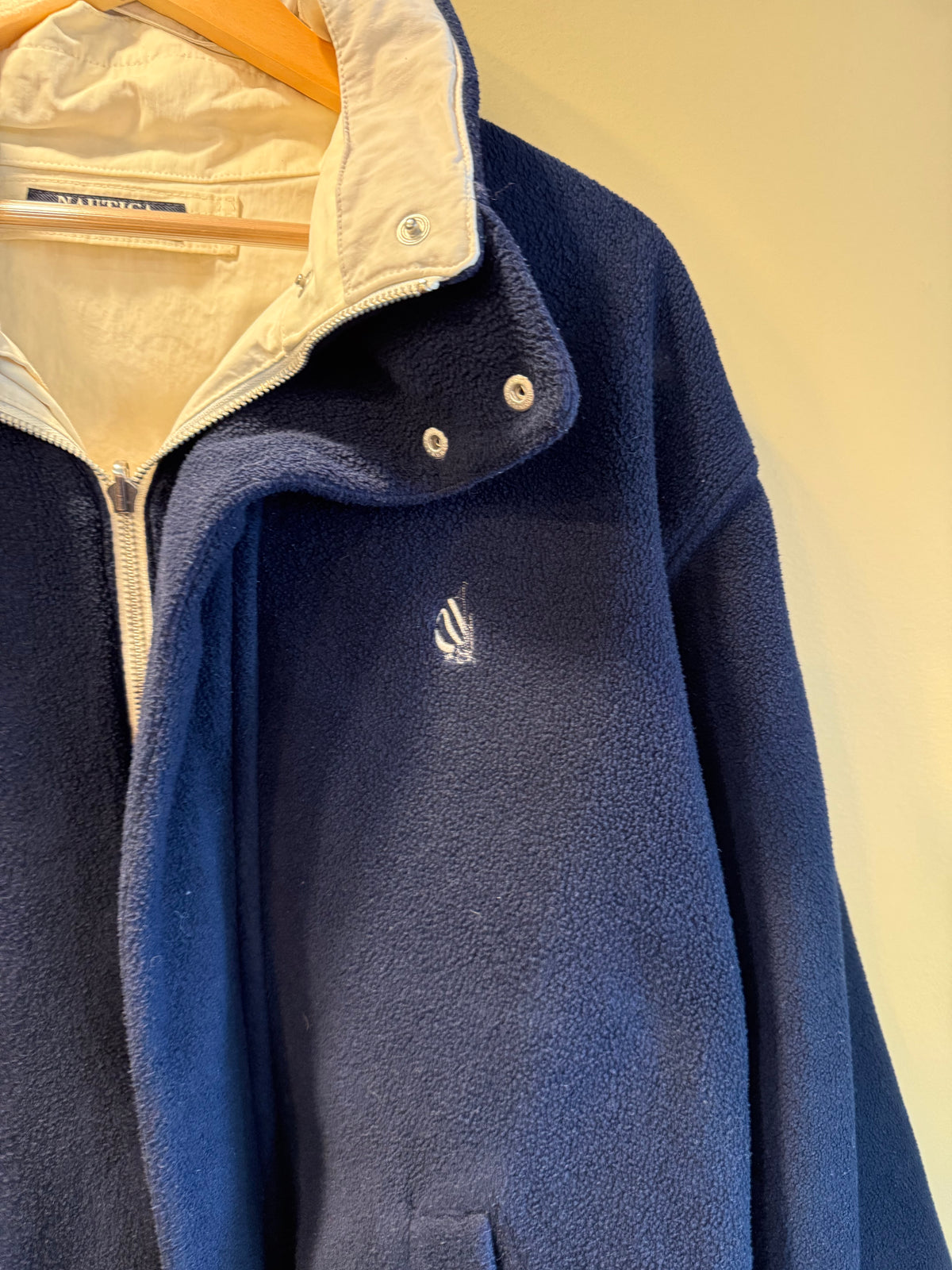 Vintage Nautica Navy Blue Reversible Fleece Jacket- XL