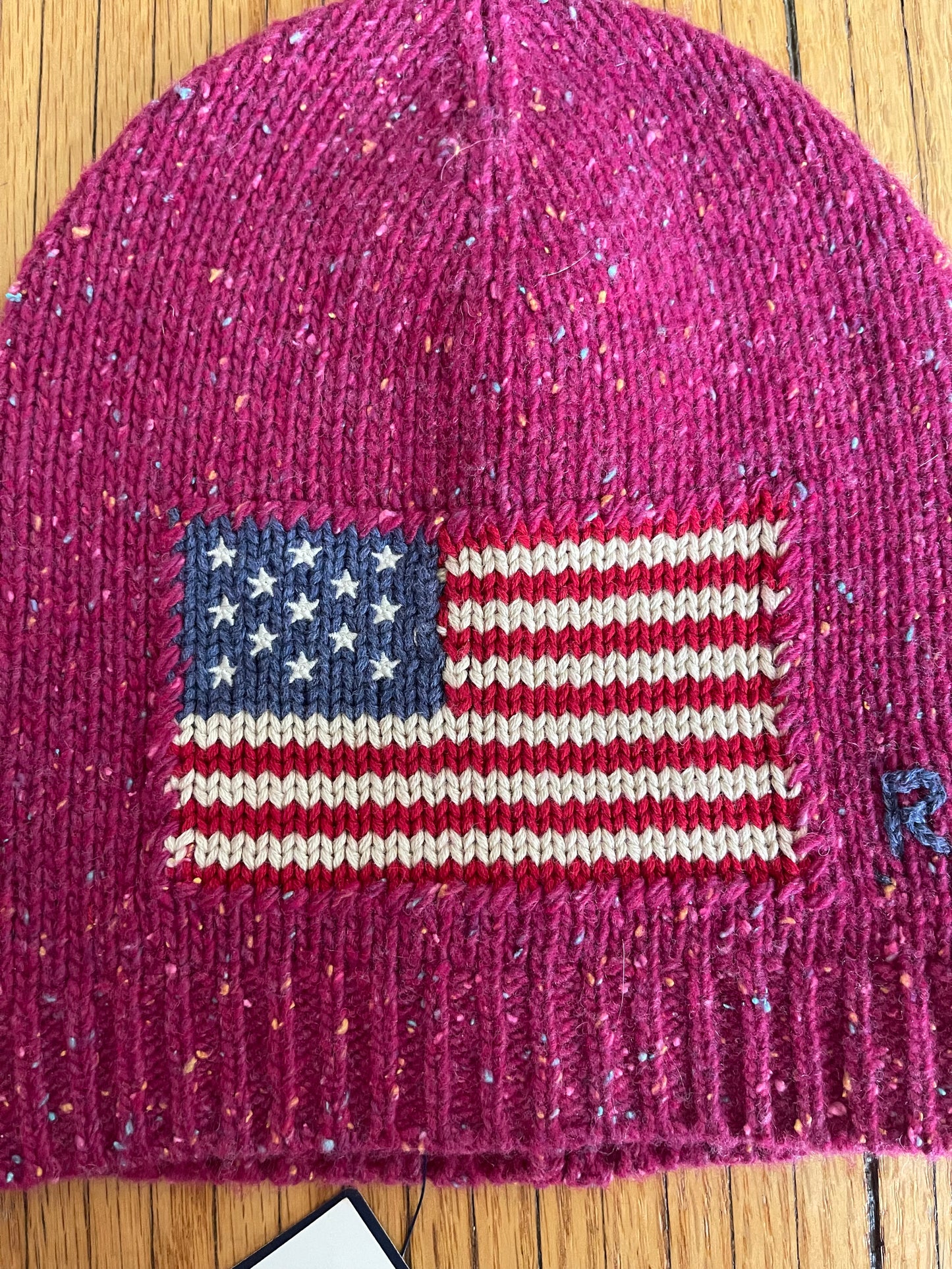 NWT Polo Ralph Lauren Pink American Flag Beanie