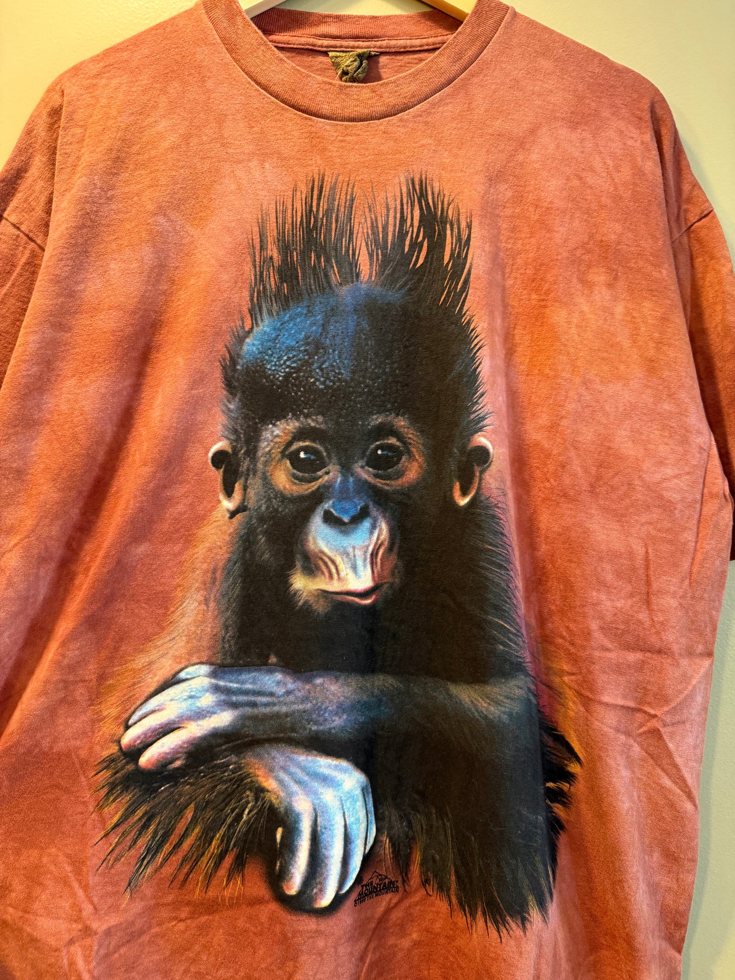 Vintage Baby Orangutan The Mountain Orange T-Shirt- XL