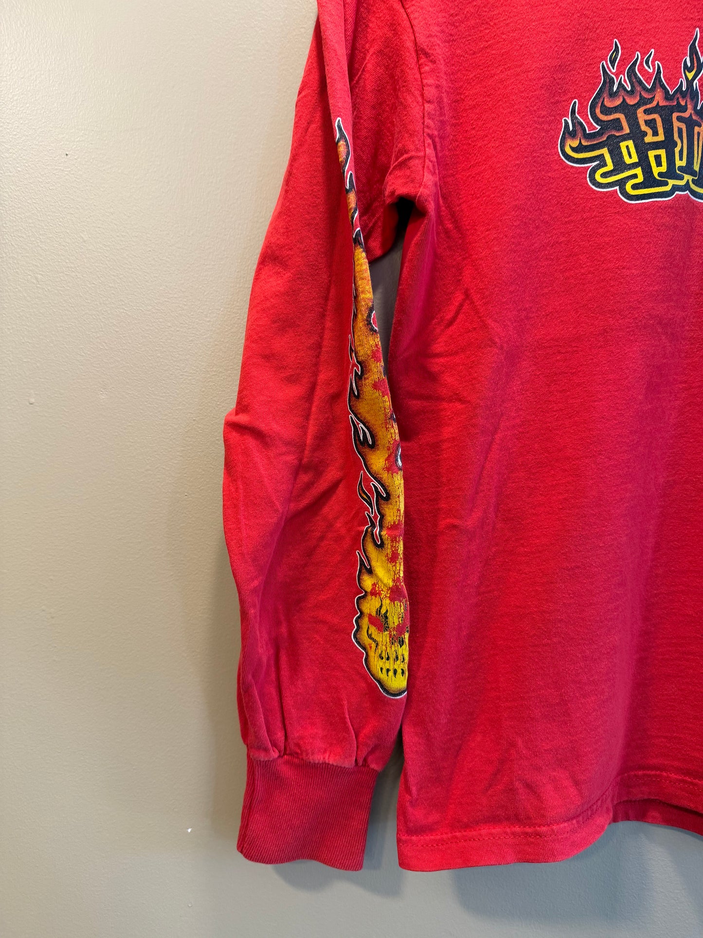 Vintage Think Skateboards Red Flame Long Sleeve T-Shirt- S