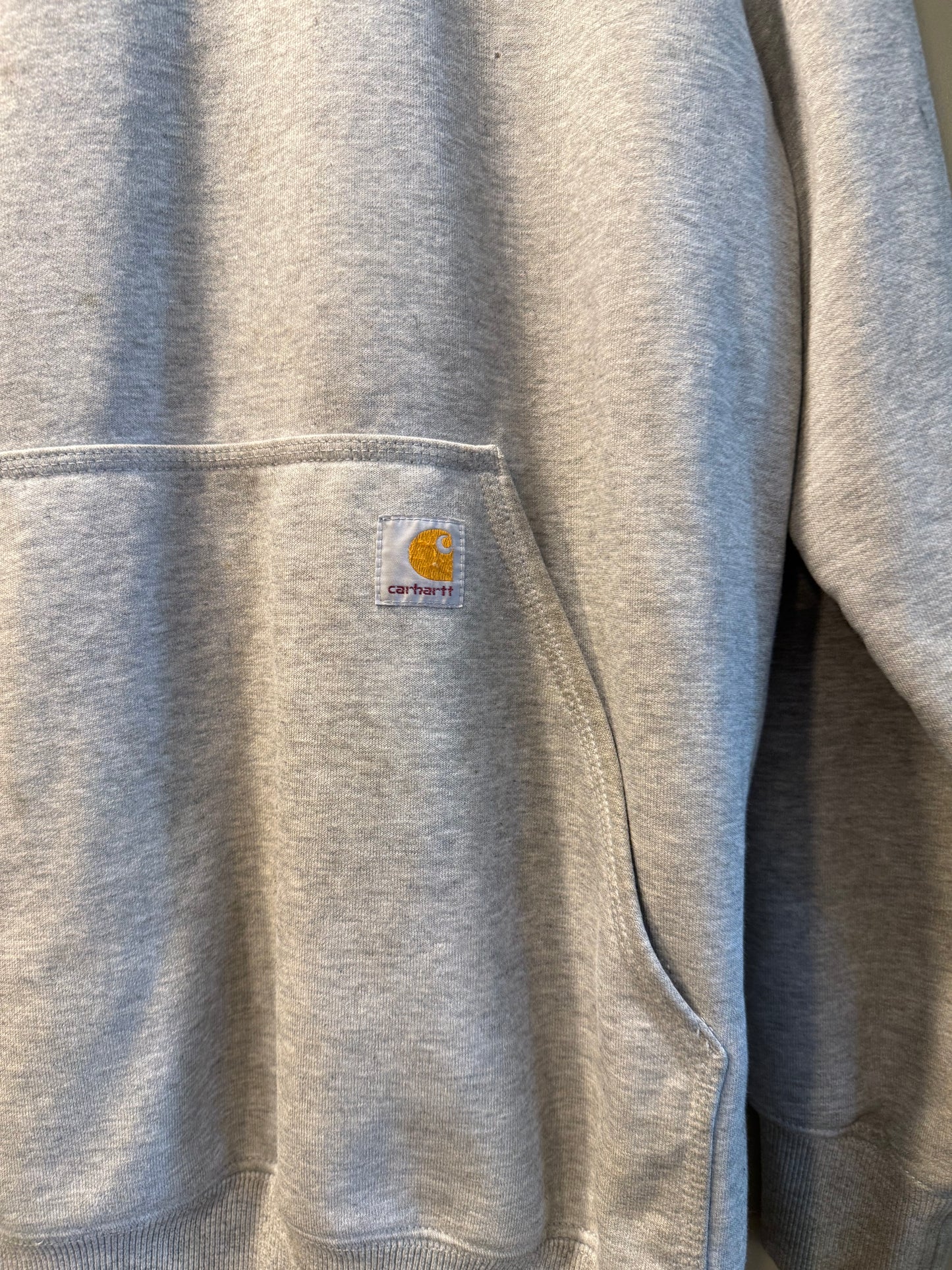 Vintage Y2K Carhartt Gray Faded & Distressed Hoodie Sweatshirt- XL