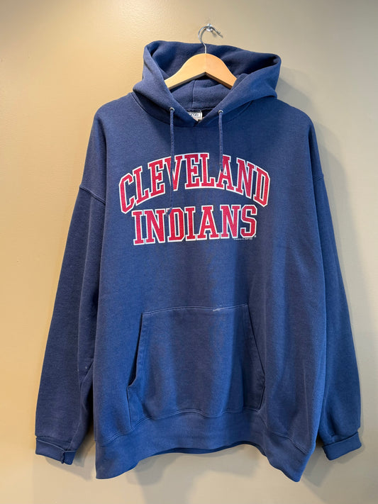 Vintage Lee Sport Cleveland Indians Blue Hoodie Sweatshirt- XL