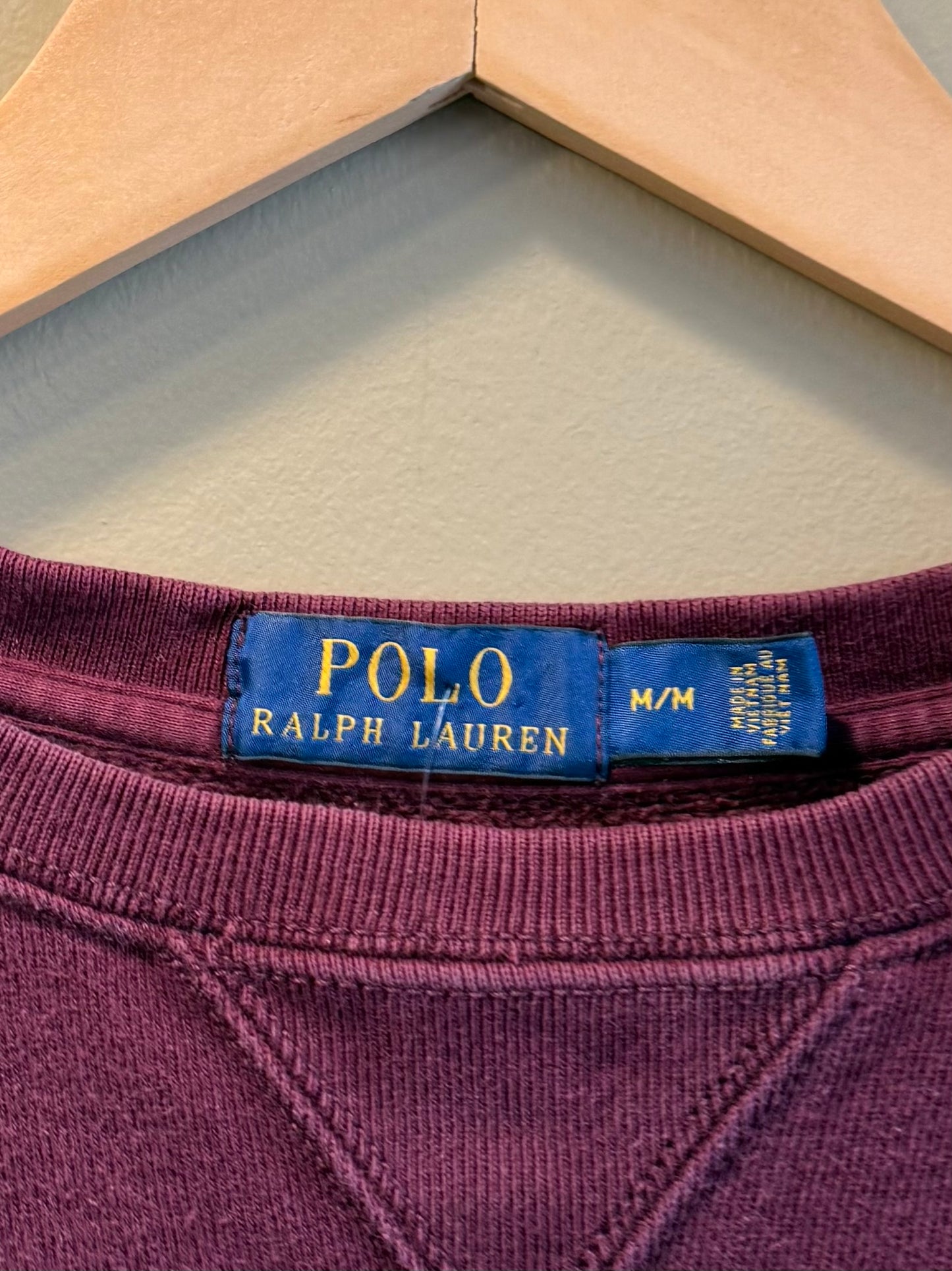 Vintage Polo Ralph Lauren Maroon Red Crewneck Sweatshirt- M