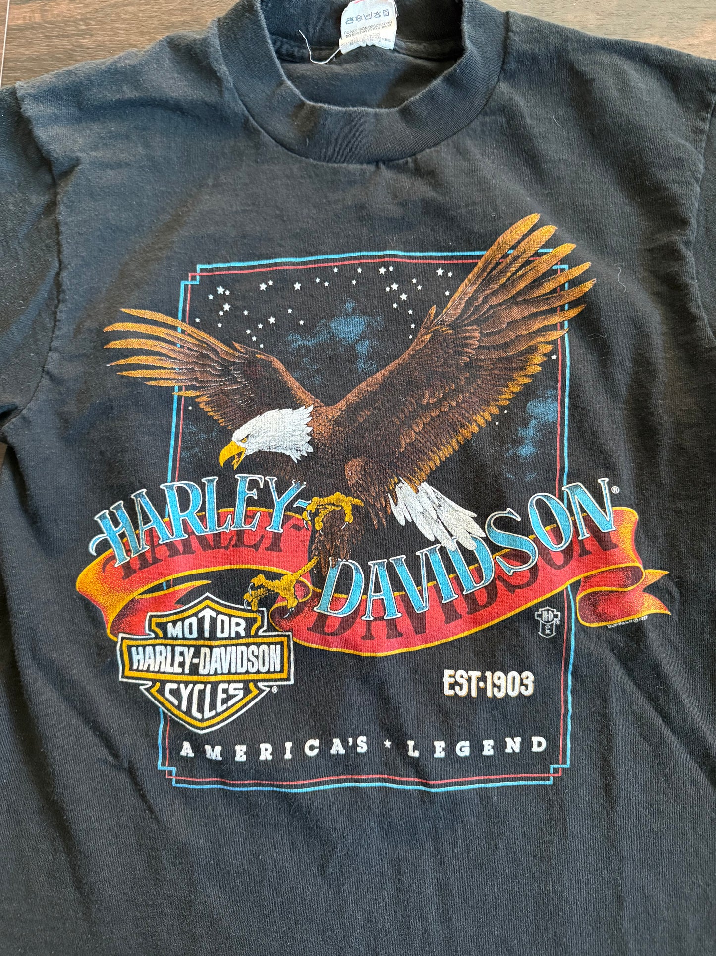 Vintage Harley Davidson Motorcycles Eagle T-Shirt- S