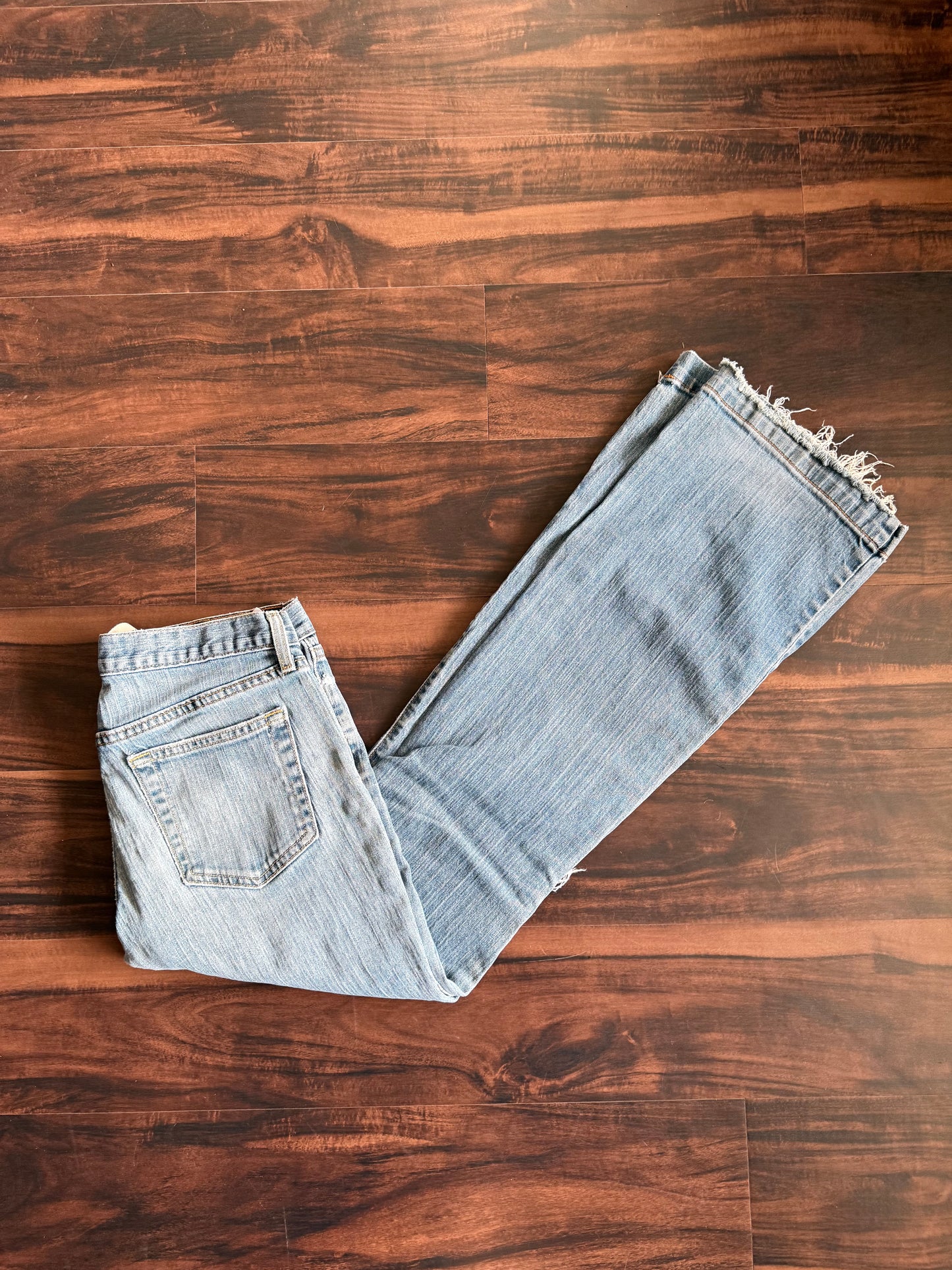 Vintage Gap Long & Lean Flared Distressed Denim Jeans- 31x32