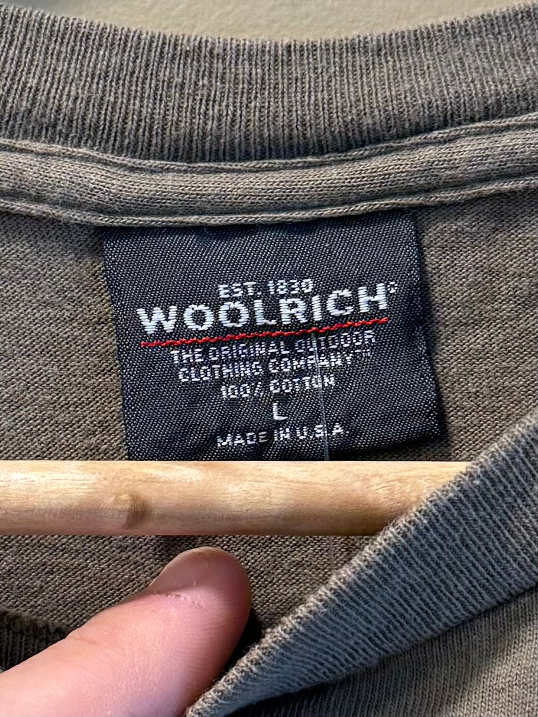 Vintage Woolrich Field Dogs Olive Green T-Shirt- L