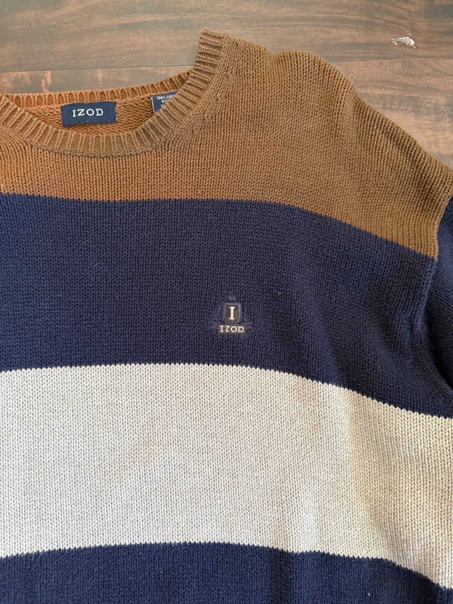 Vintage IZOD Striped Neutral Sweater- XL