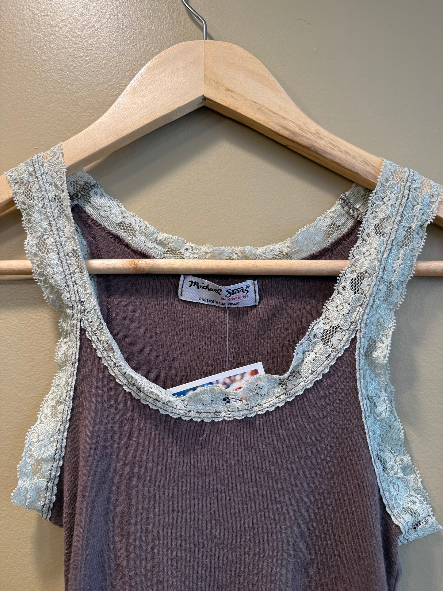 Vintage Michael Stars Lacy Brown Tank Top- S