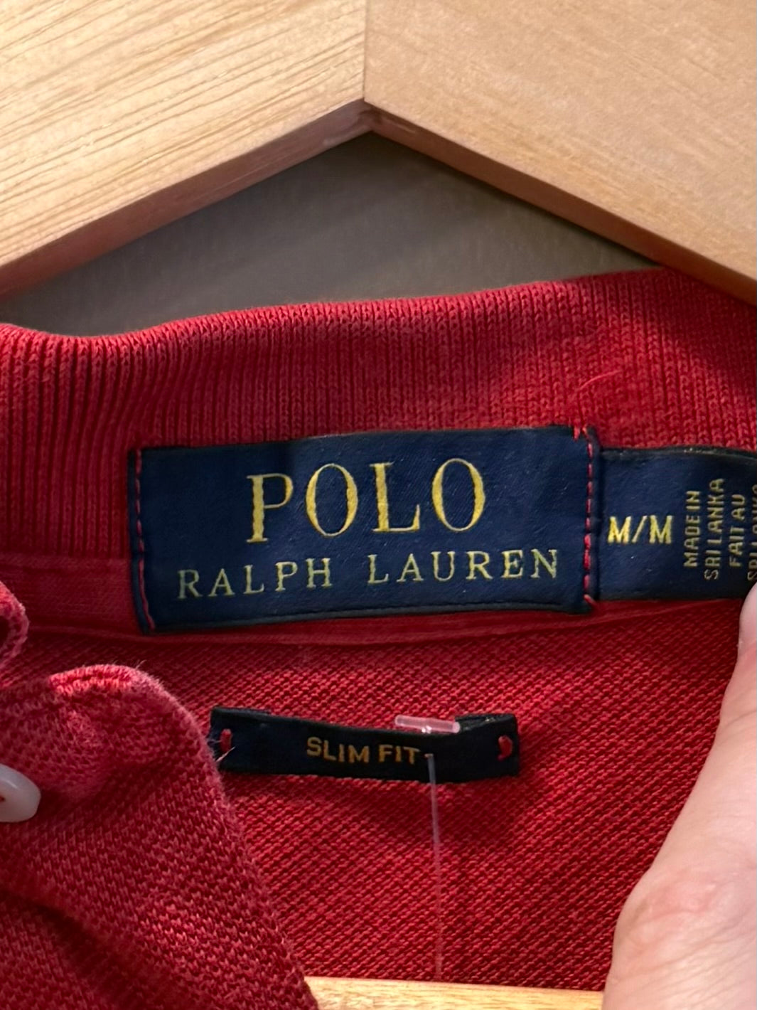 Vintage Polo Ralph Lauren Red Skinny Fit Polo Shirt- M