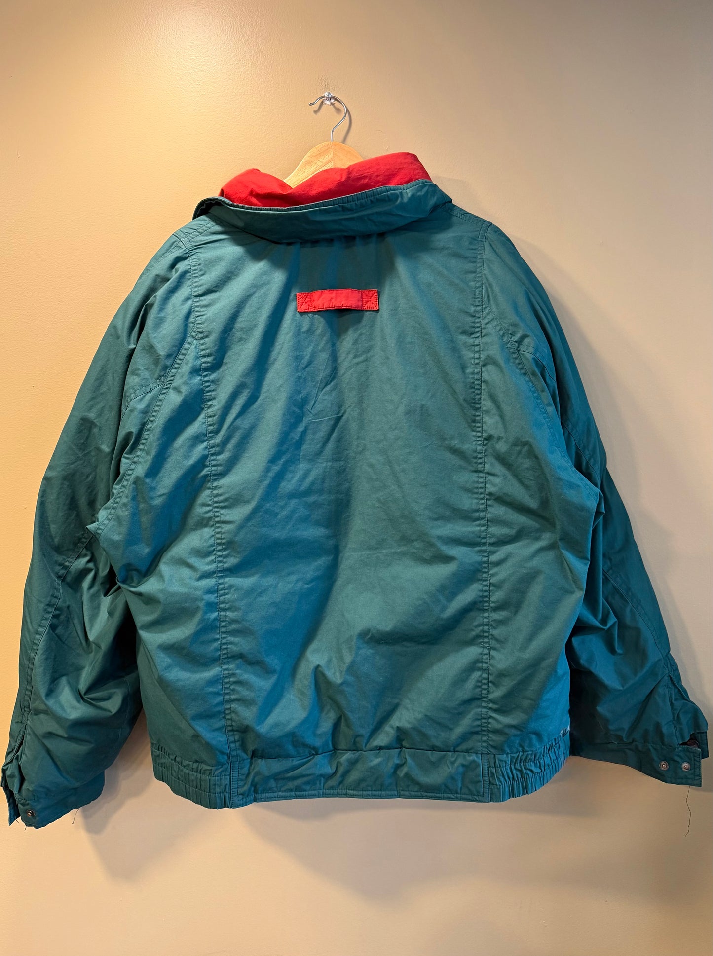 Vintage Evan Picone Green & Red Puffer Jacket- L
